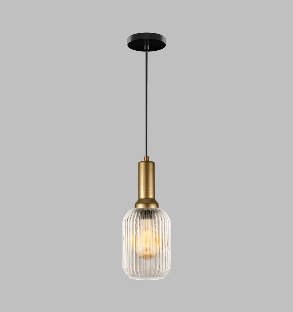 Clear Ribbed Modern Glass Pendant Lighting, Custom Glass Pendant Lighting, Multi Lighting for Stairwell Long Chandelier