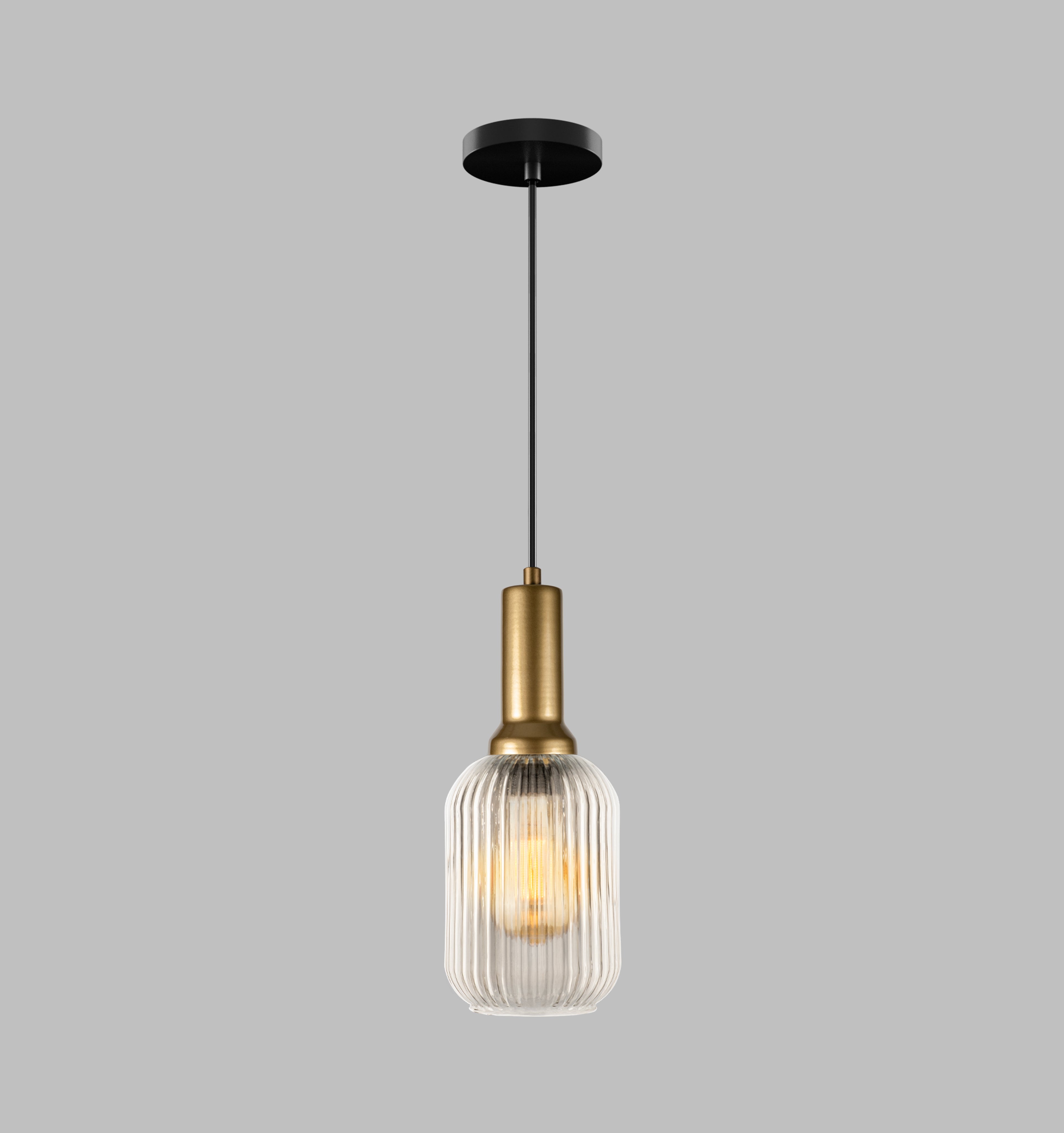 Clear Ribbed Modern Glass Pendant Lighting, Custom Glass Pendant Lighting, Multi Lighting for Stairwell Long Chandelier