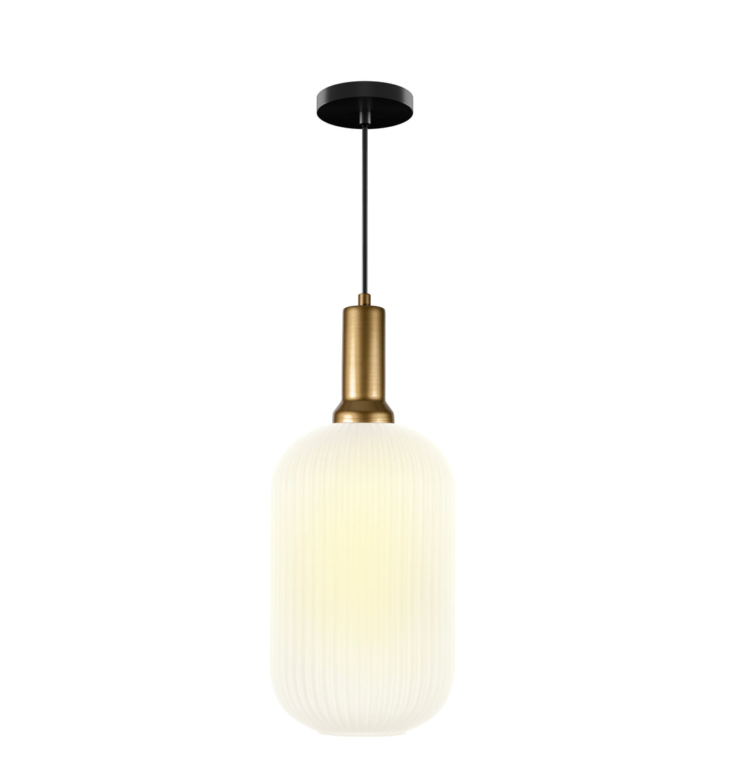 Amber Ribbed Glass Custom Made Modern Glass Pendant Light, Scandinavian Pendant Light for Kitchen Island, Large Hanging Glass Chandelier