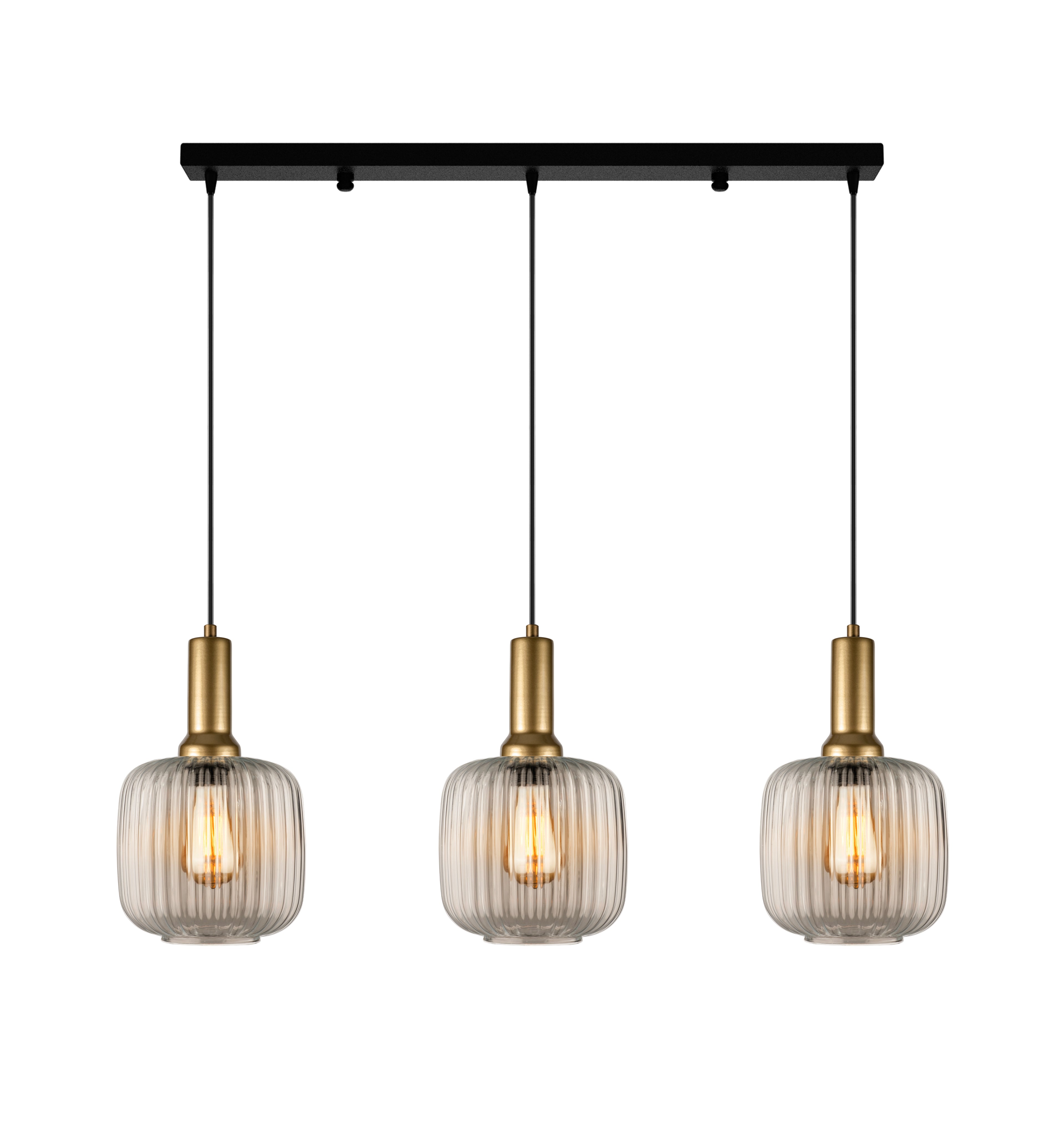 Ribbed Clear Glass Modern Pendant lighting, Custom Ribbed Glass Pendant Lighting, Multi Lighting for Stairwell Long Chandelier (Kopya)