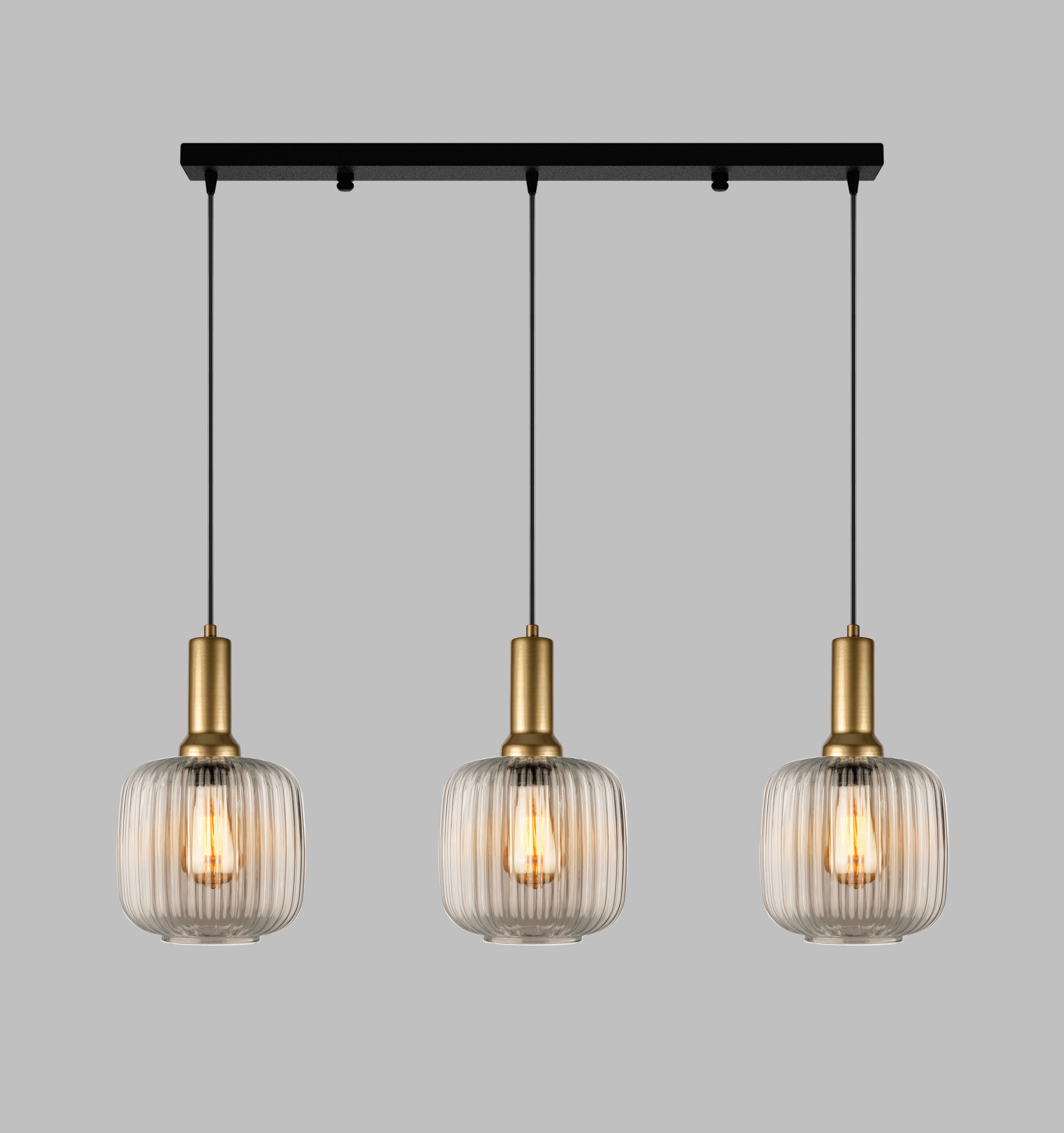 Ribbed Clear Glass Modern Pendant lighting, Custom Ribbed Glass Pendant Lighting, Multi Lighting for Stairwell Long Chandelier (Kopya)
