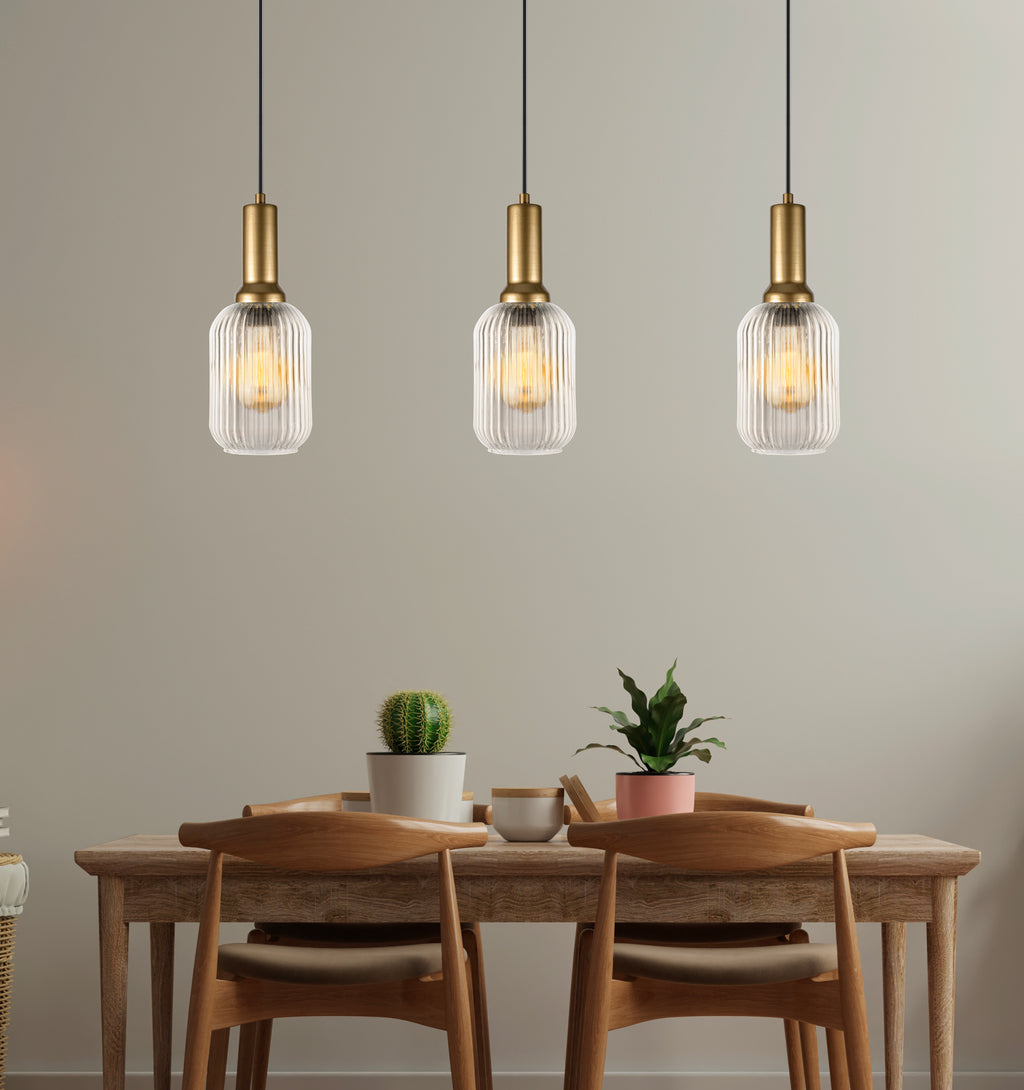 Soft Pendant Light, Ribbed Modern White Glass, Custom Cylinder Glass Color Fixture, Elegant Multi Light for Stairwell Long Chandelier