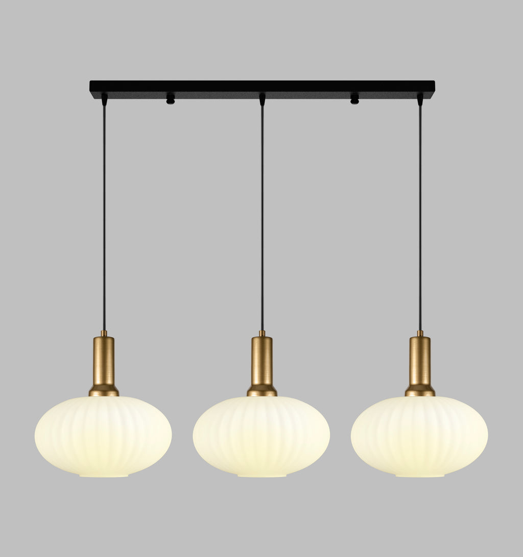 Amber Modern Glass Pendant Light, Custom Ribbed Glass Pendant Lighting, Multi Lighting for Stairwell Long Chandelier, Elegant Light Fixture