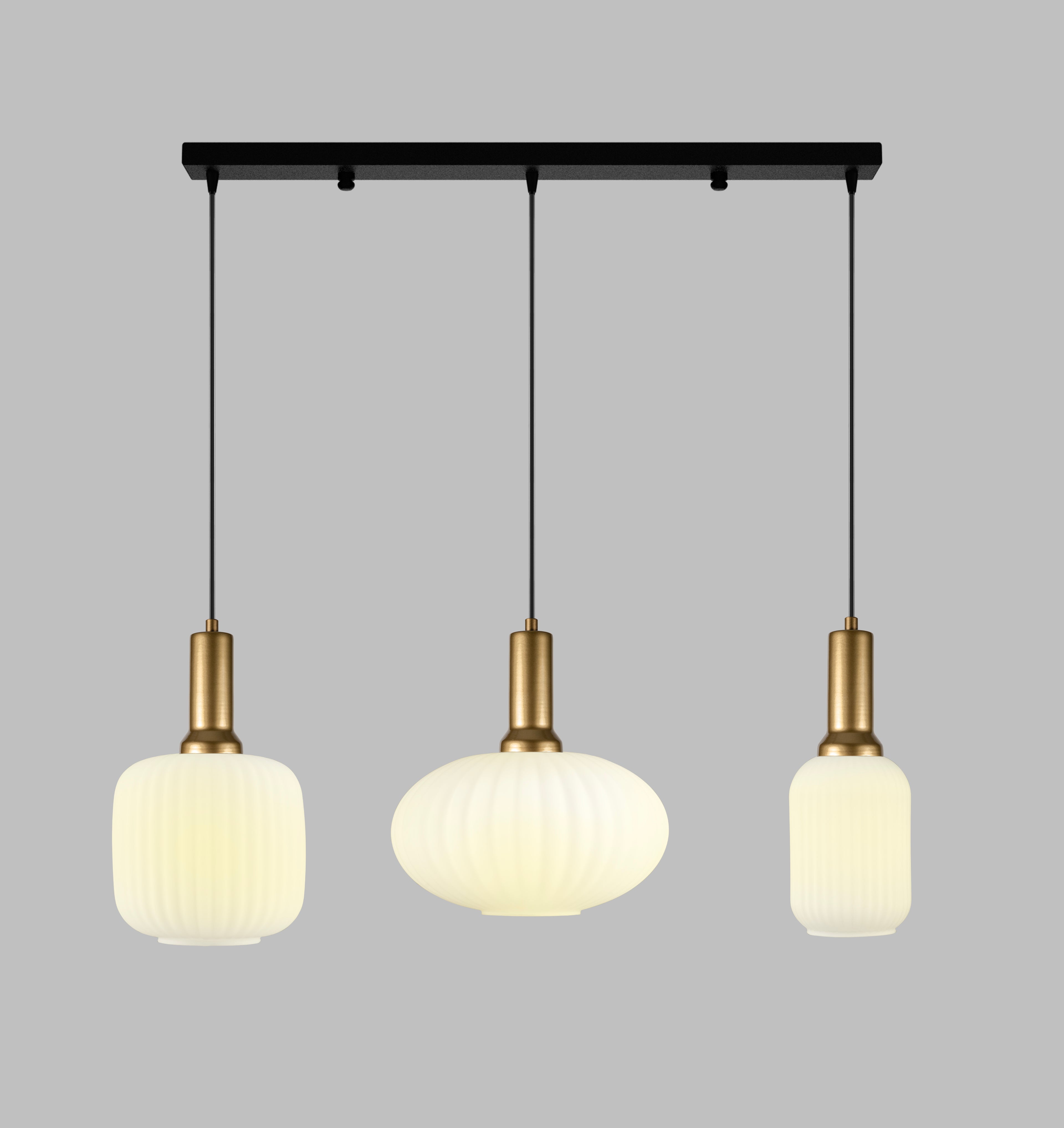 Linear Canopy Chandelier Mid Century Modern Smoky Gray Ribbed Glass 3 Different Shape, Amber-Clear-Milk Options, Symmetrical Vertical Groves, Custom Details Fixture (Kopya)
