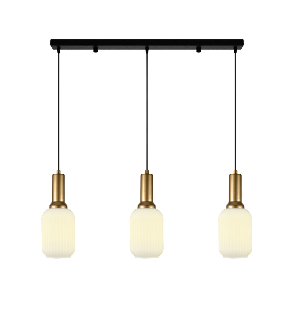 Soft Pendant Light, Ribbed Modern White Glass, Custom Cylinder Glass Color Fixture, Elegant Multi Light for Stairwell Long Chandelier
