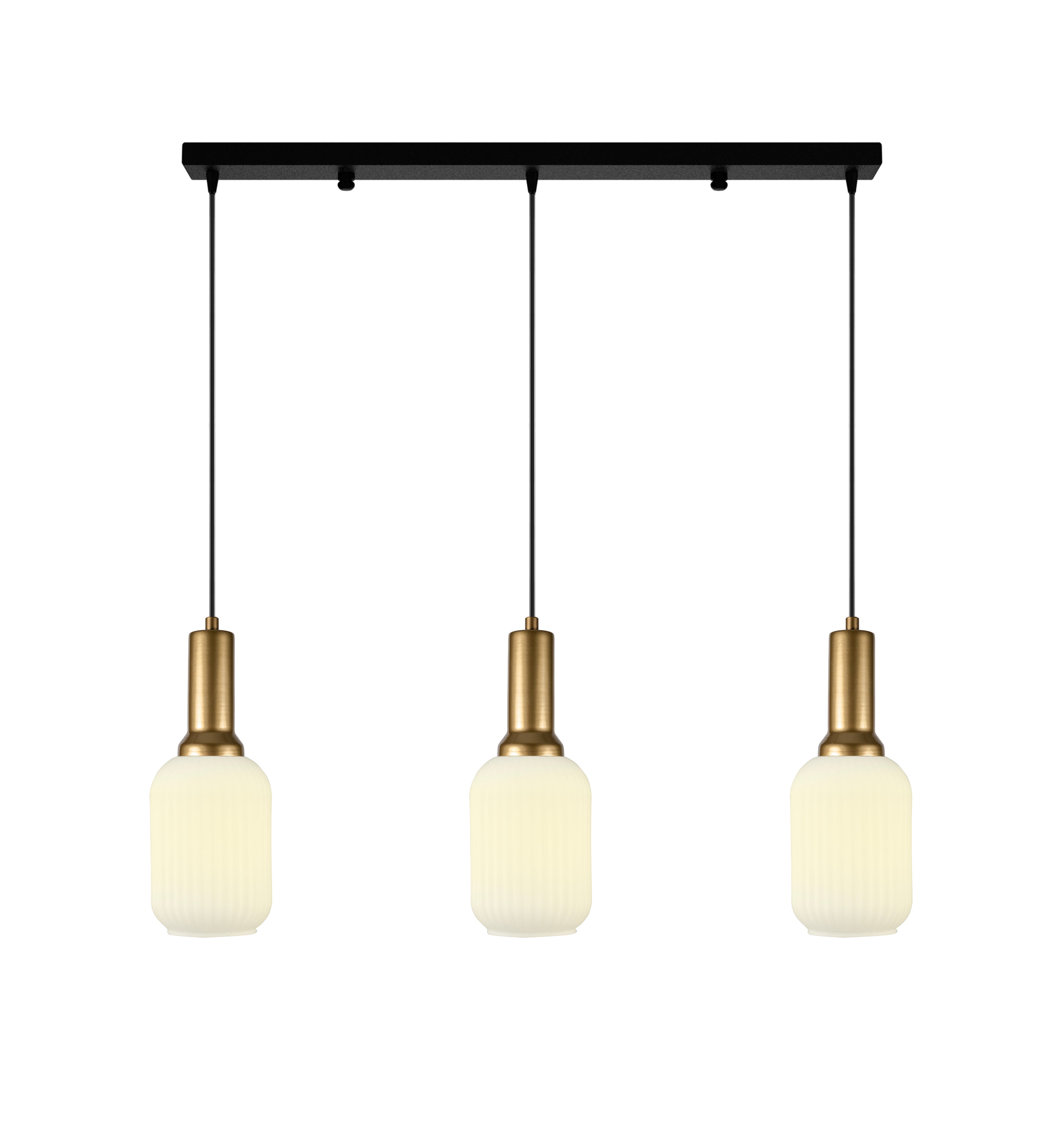 Soft Pendant Light, Ribbed Modern White Glass, Custom Cylinder Glass Color Fixture, Elegant Multi Light for Stairwell Long Chandelier