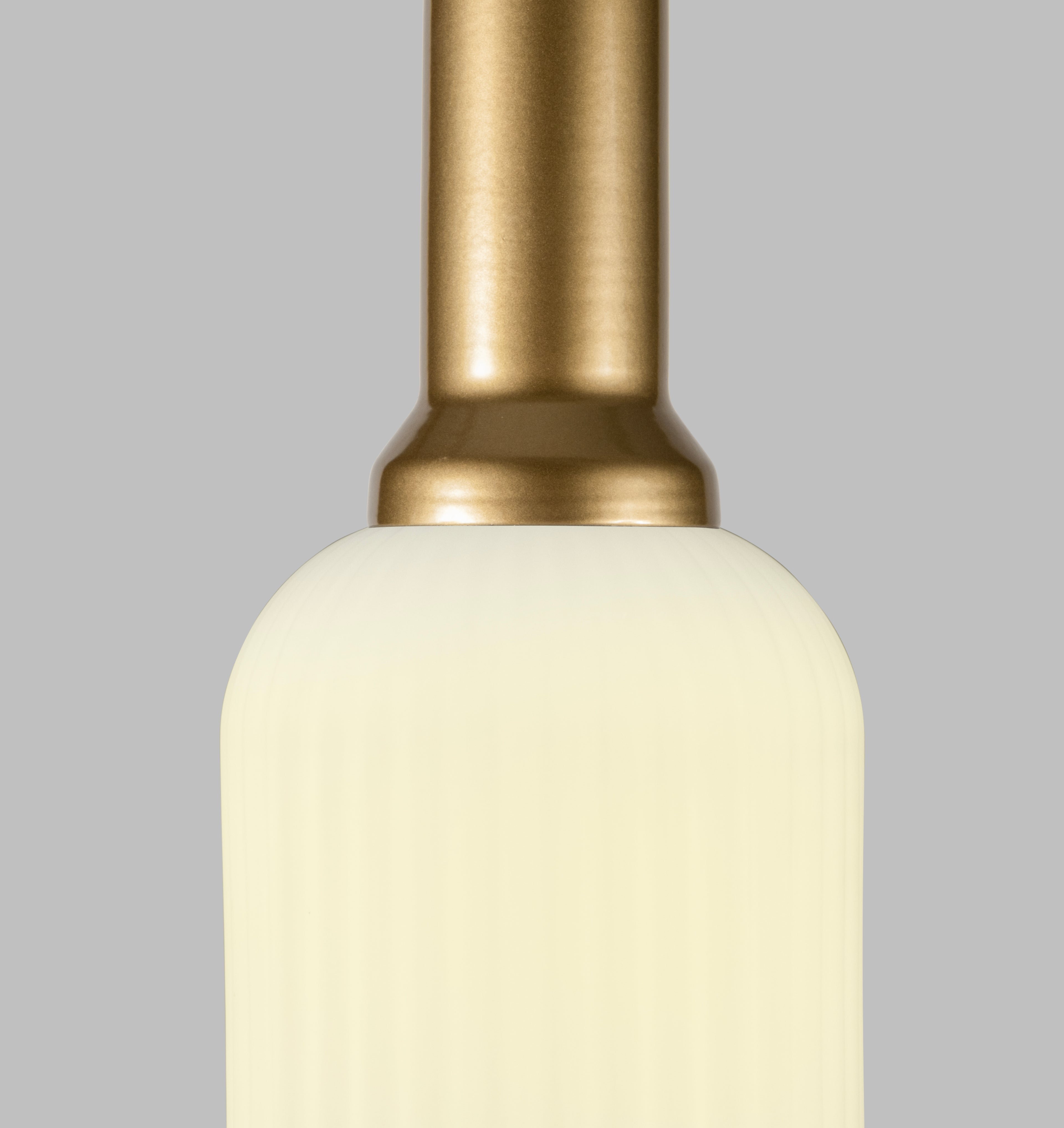 Soft Pendant Light, Ribbed Modern White Glass, Custom Cylinder Glass Color Fixture, Elegant Multi Light for Stairwell Long Chandelier