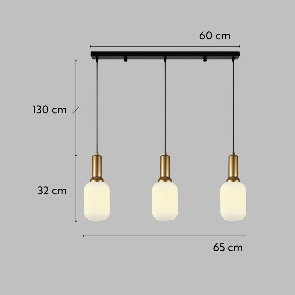 Soft Pendant Light, Ribbed Modern White Glass, Custom Cylinder Glass Color Fixture, Elegant Multi Light for Stairwell Long Chandelier