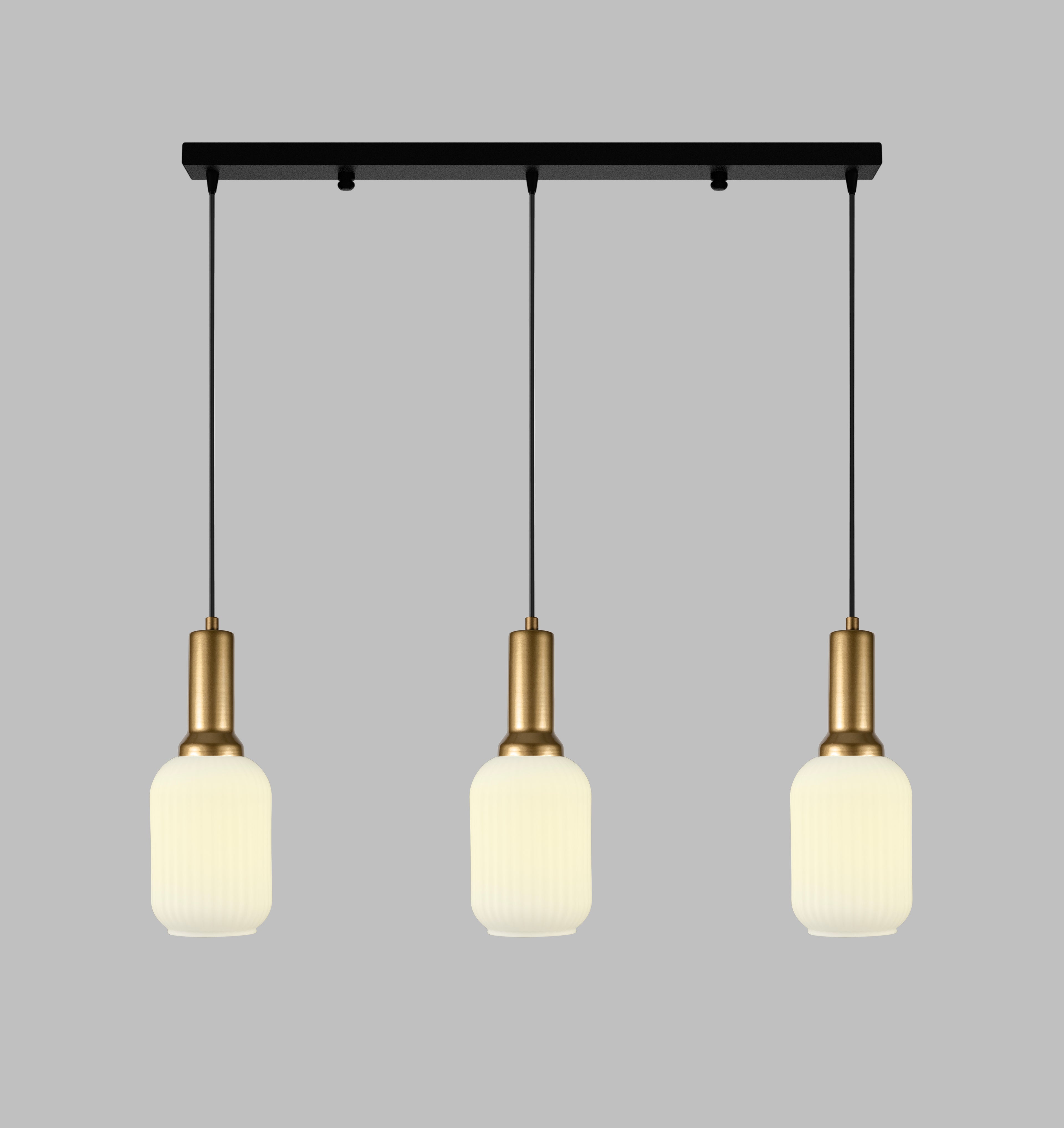 Soft Pendant Light, Ribbed Modern White Glass, Custom Cylinder Glass Color Fixture, Elegant Multi Light for Stairwell Long Chandelier