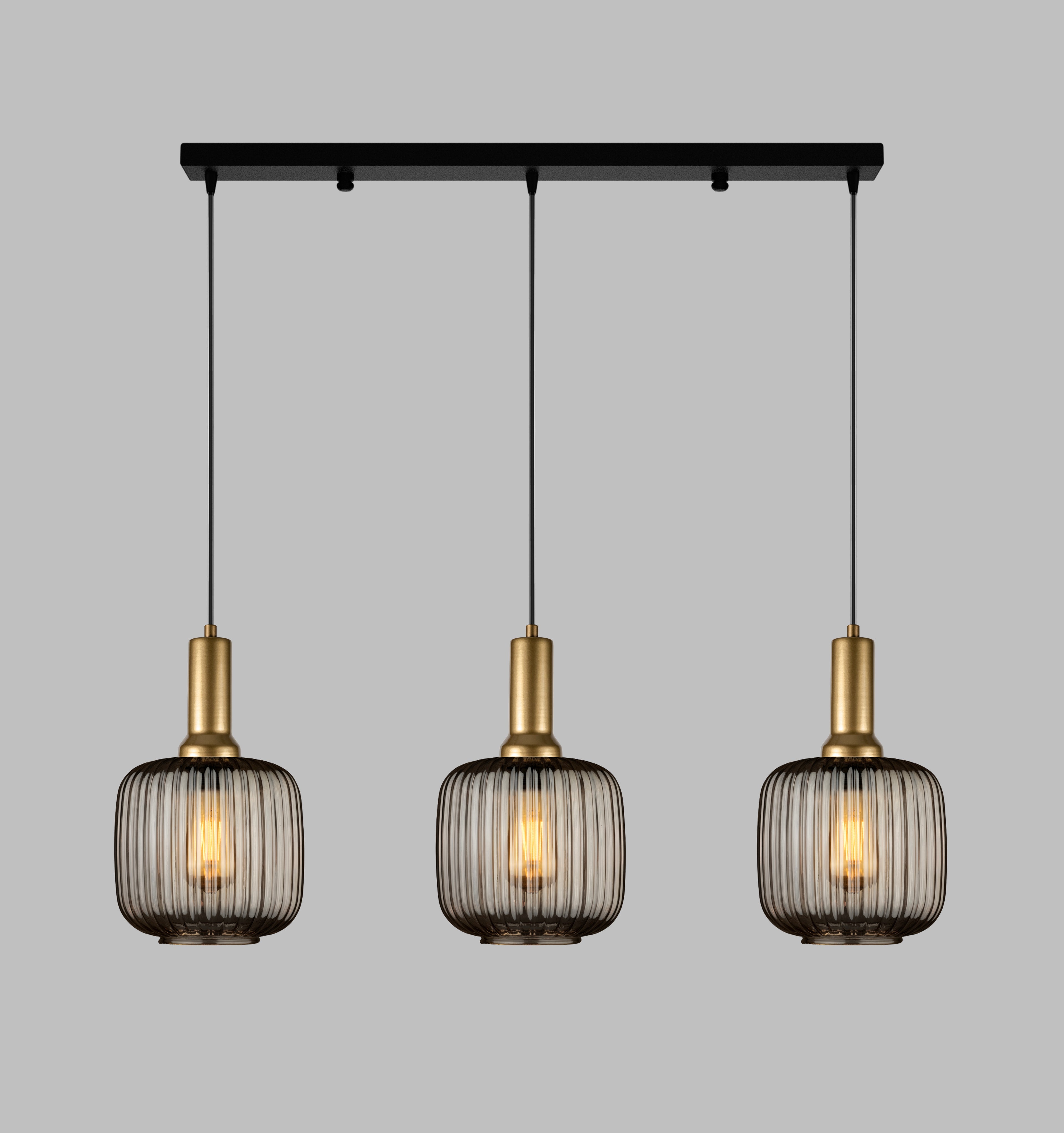Ribbed Clear Glass Modern Pendant lighting, Custom Ribbed Glass Pendant Lighting, Multi Lighting for Stairwell Long Chandelier (Kopya)