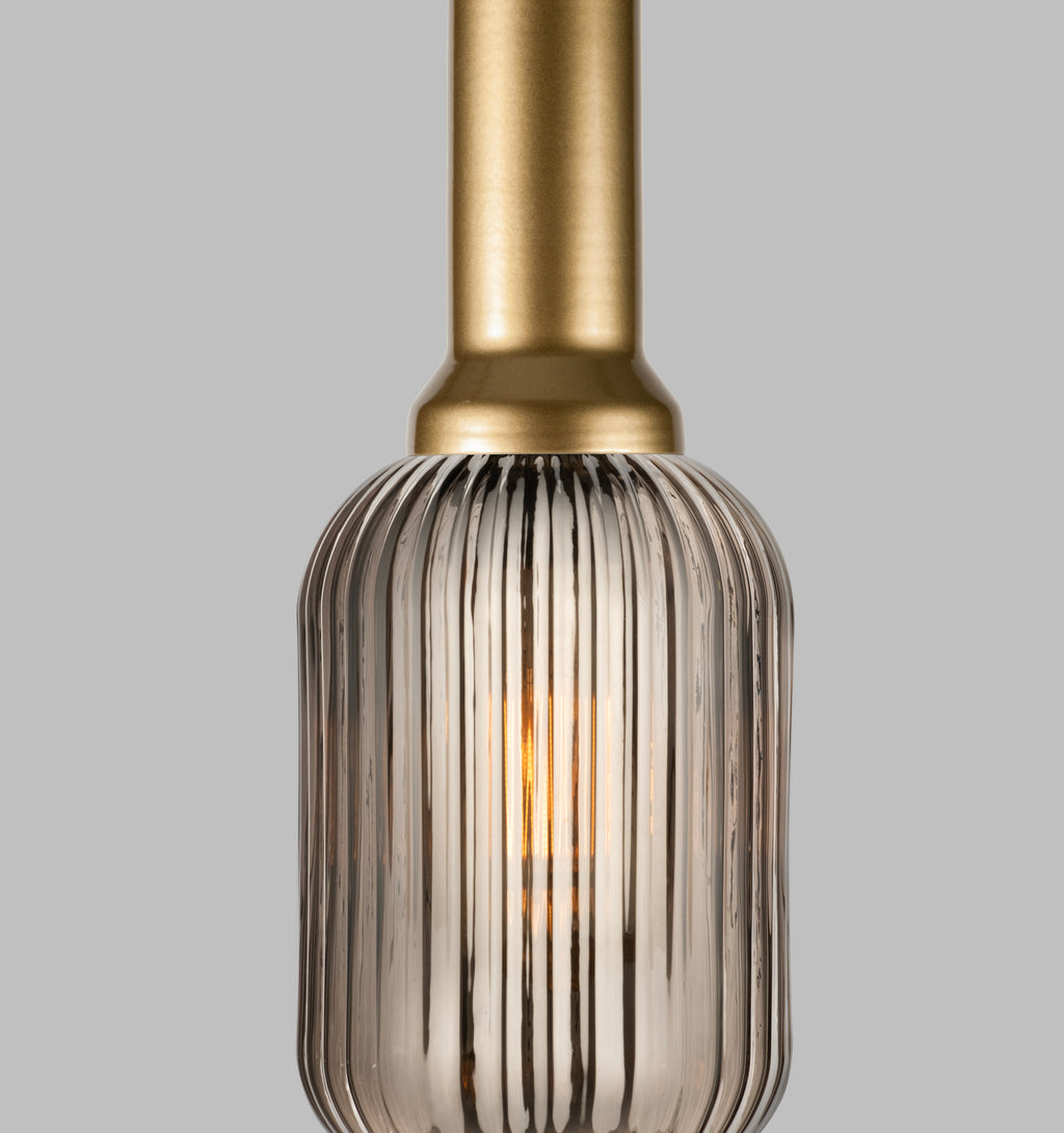 Soft Pendant Light, Ribbed Modern White Glass, Custom Cylinder Glass Color Fixture, Elegant Multi Light for Stairwell Long Chandelier