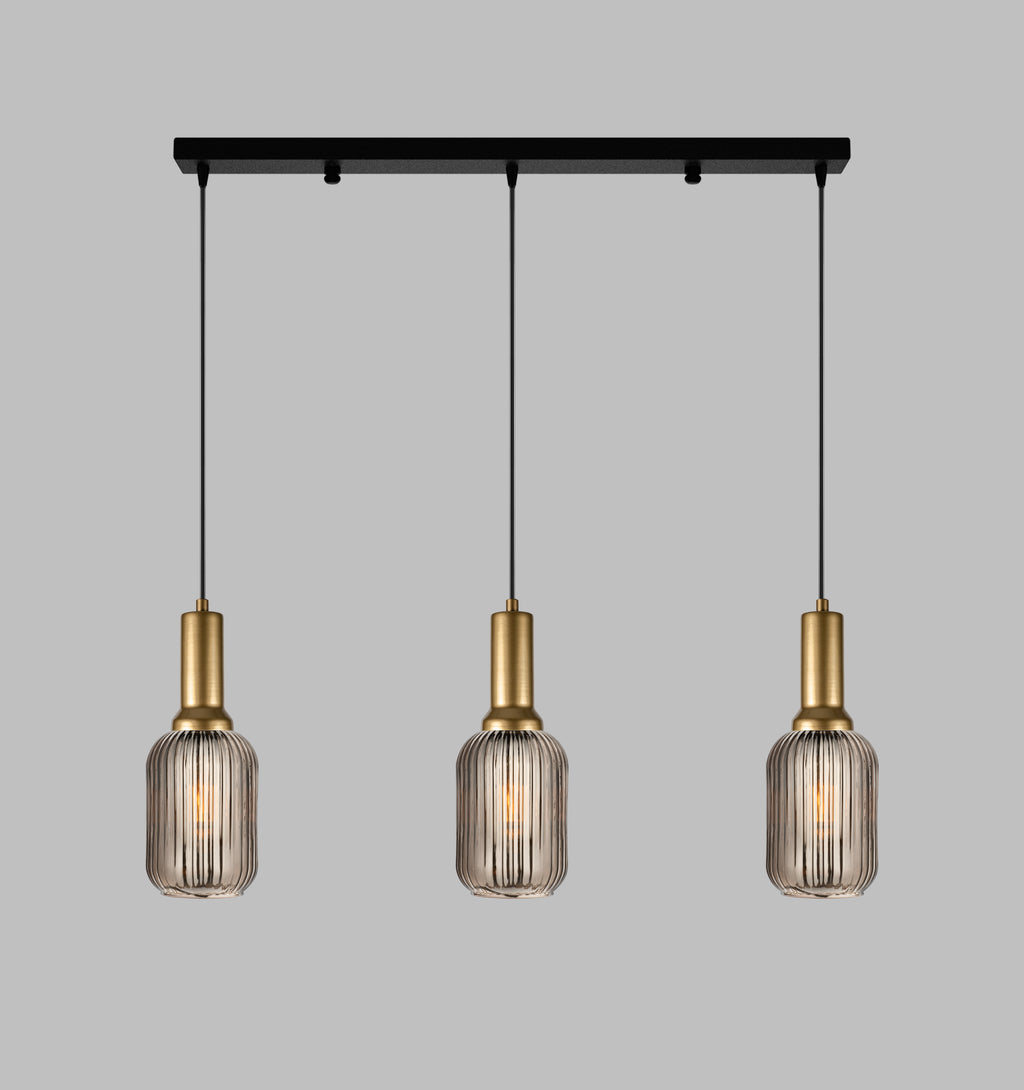 Soft Pendant Light, Ribbed Modern White Glass, Custom Cylinder Glass Color Fixture, Elegant Multi Light for Stairwell Long Chandelier