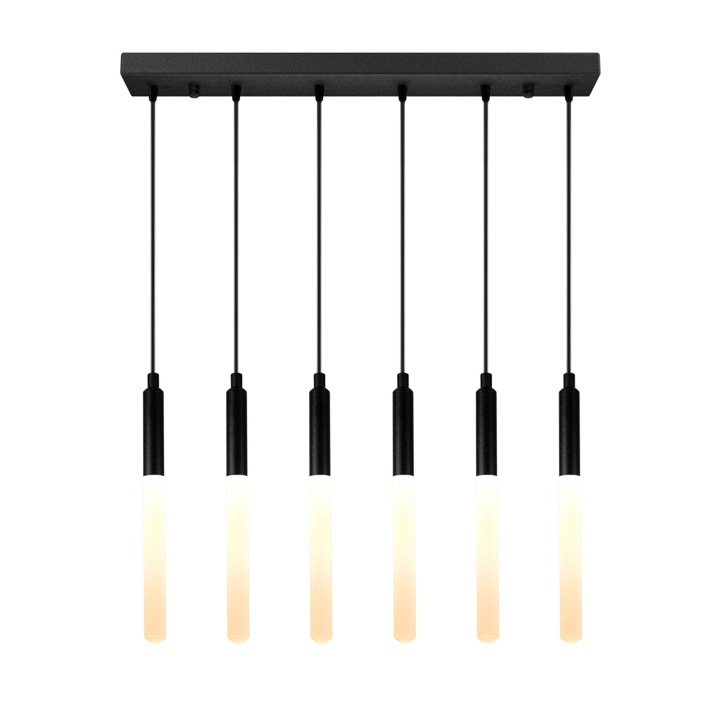 RECTANGULAR Canopy LED Tube Pendant Light: Modern Kitchen Island Chandelier