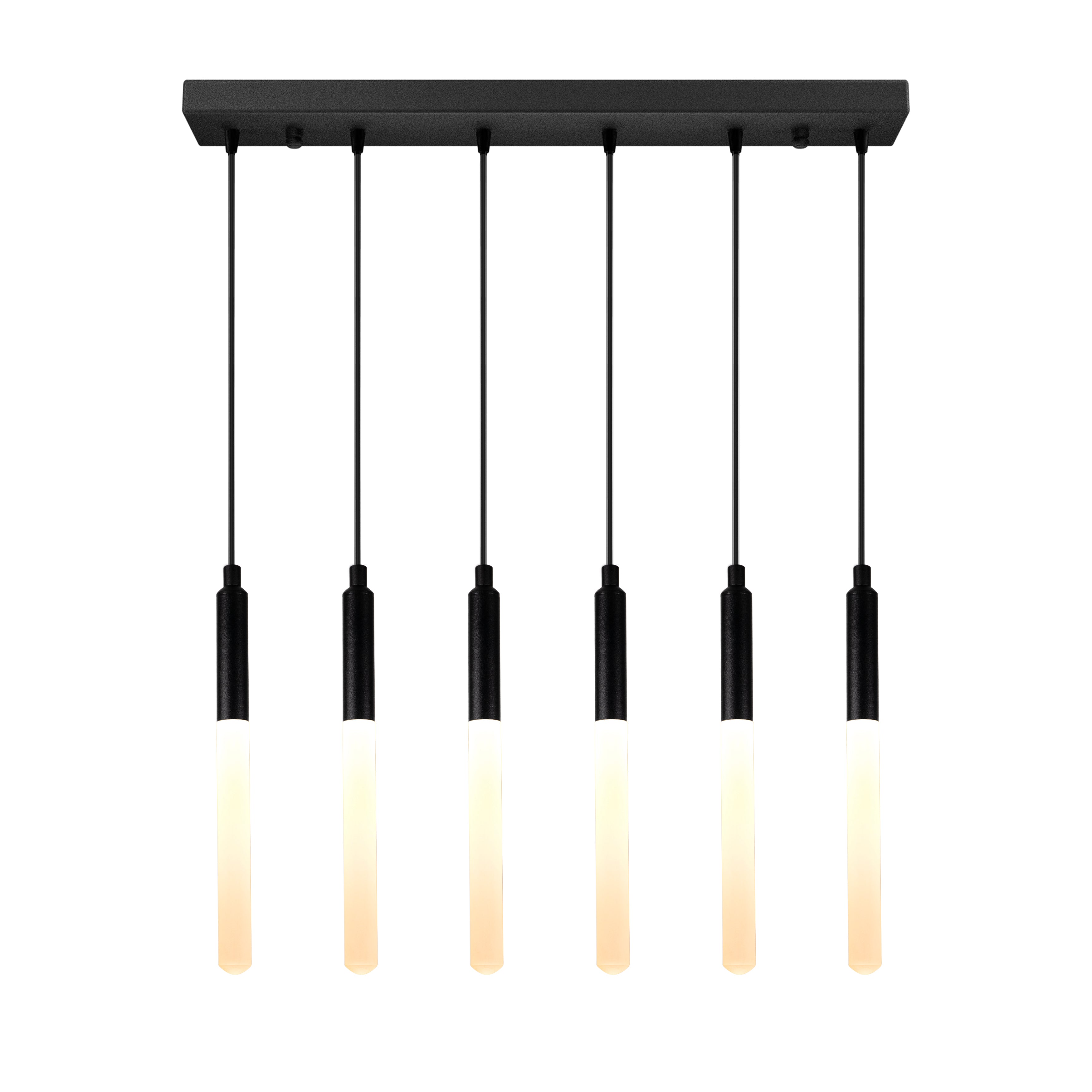 RECTANGULAR Canopy LED Tube Pendant Light: Modern Kitchen Island Chandelier