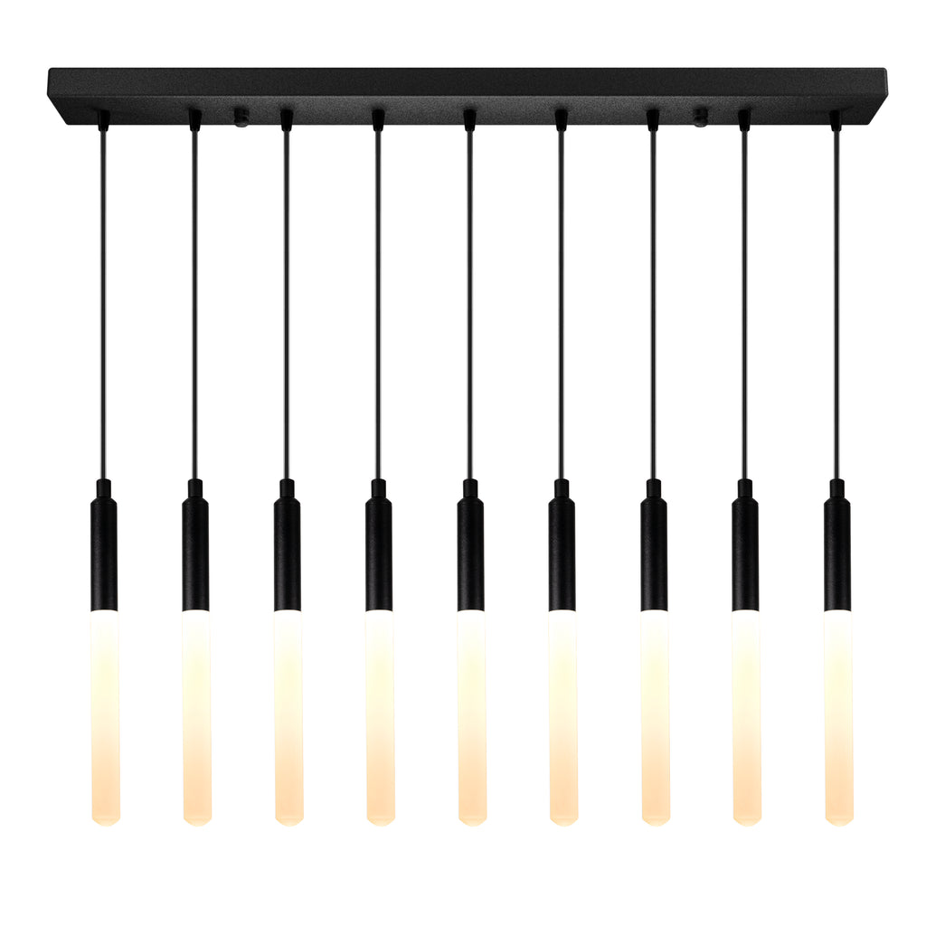 RECTANGULAR Canopy LED Tube Pendant Light: Modern Kitchen Island Chandelier