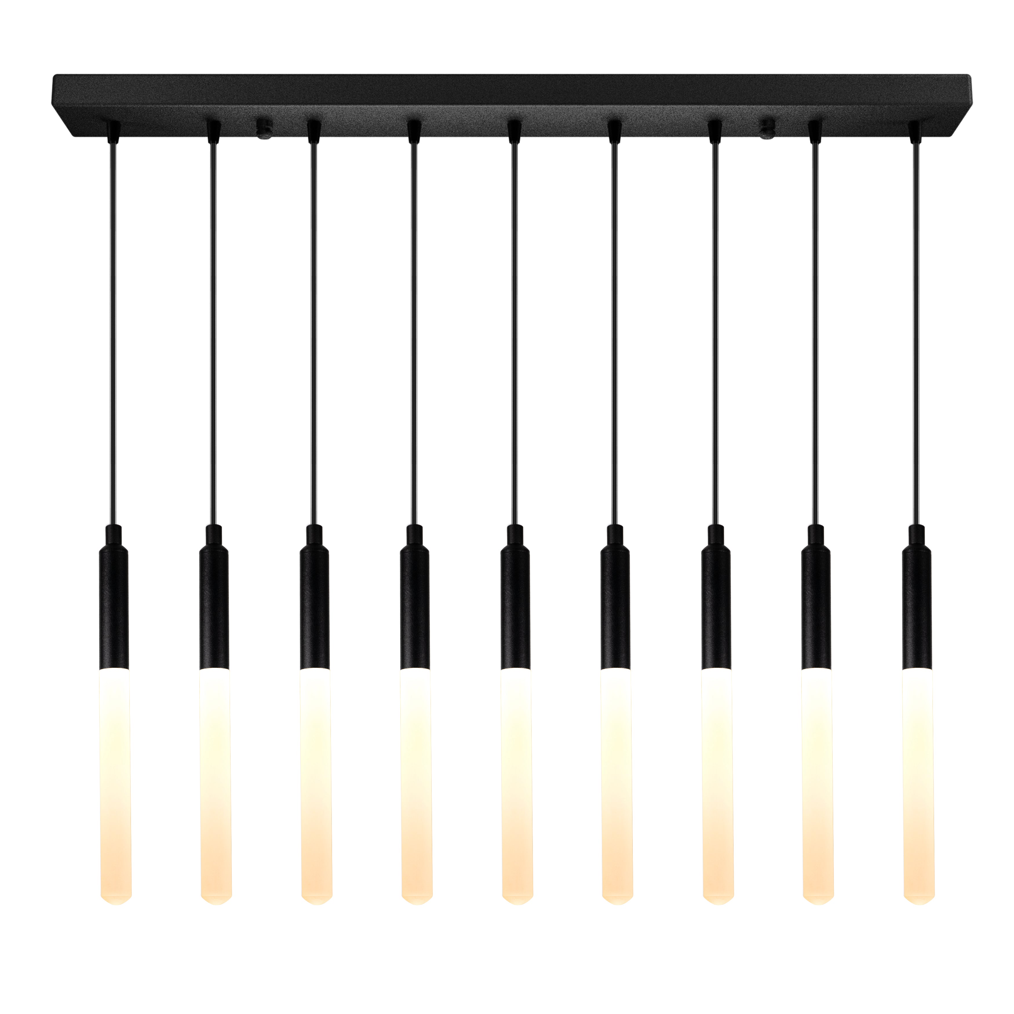 RECTANGULAR Canopy LED Tube Pendant Light: Modern Kitchen Island Chandelier