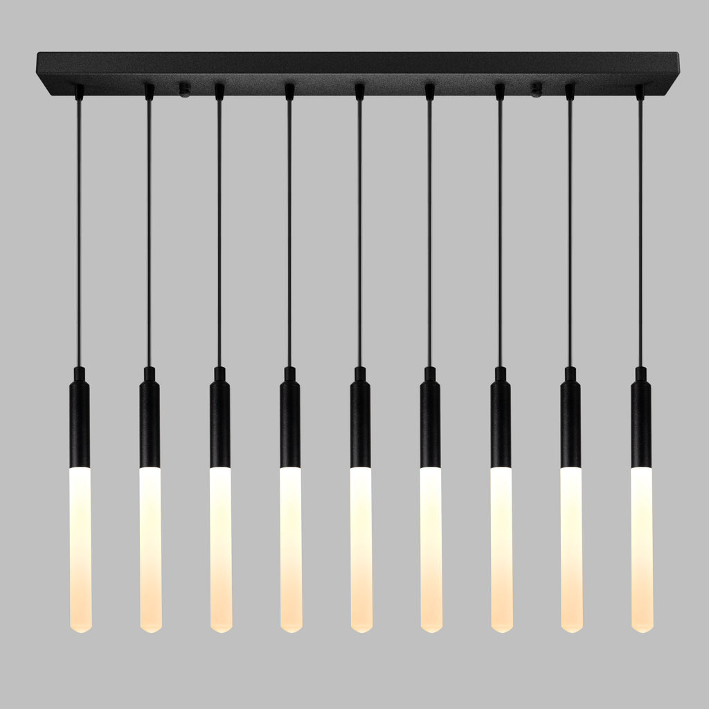 Round Canopy Custom LED Tube Modern Multi Pendant Light for Staircase, Stairwell Chandelier, Slim Tube Pendant Light, 3 Story Pendant Light, Light Fixture
