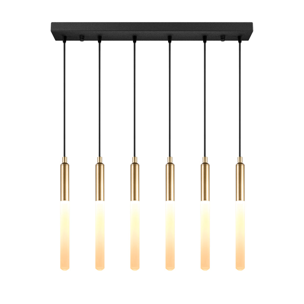 RECTANGULAR Canopy LED Tube Pendant Light: Modern Kitchen Island Chandelier
