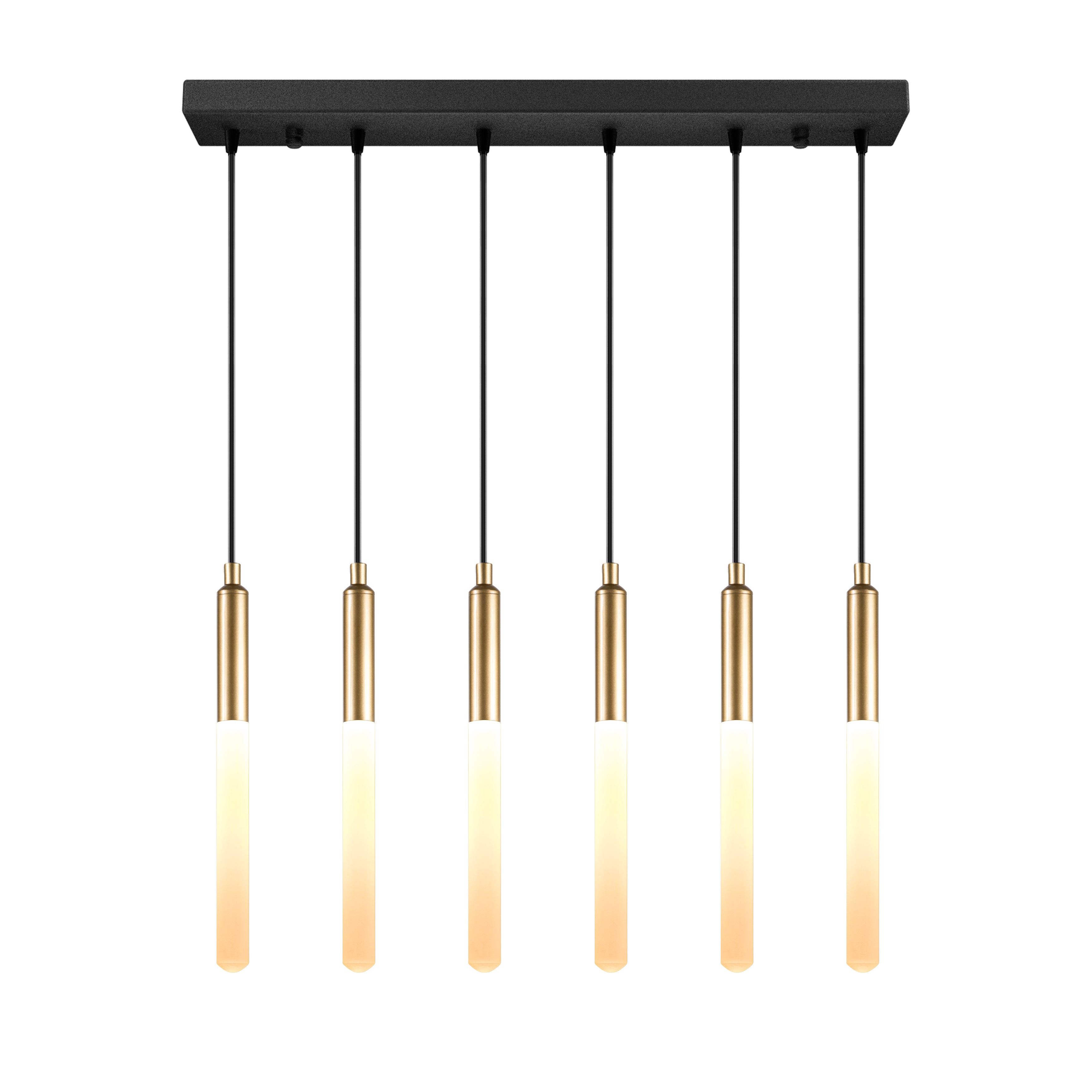RECTANGULAR Canopy LED Tube Pendant Light: Modern Kitchen Island Chandelier