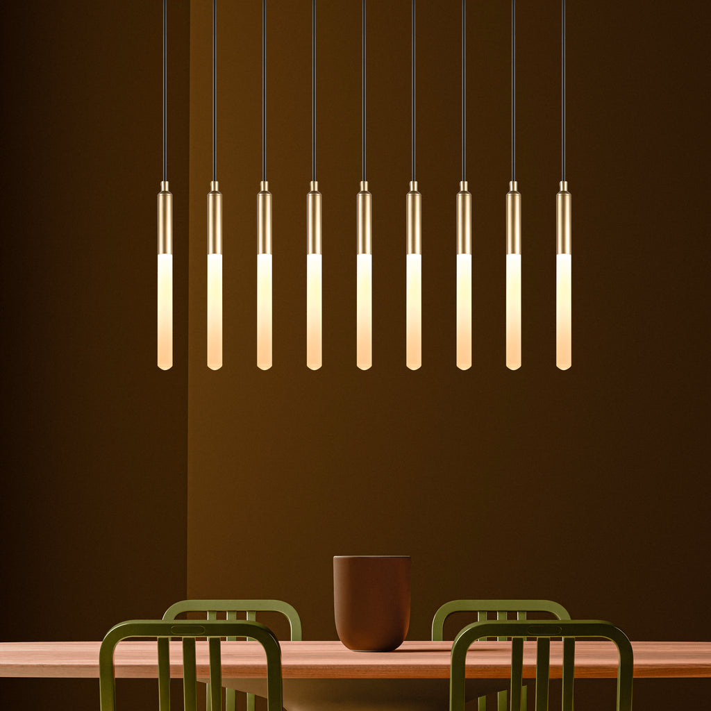 Round Canopy Custom LED Tube Modern Multi Pendant Light for Staircase, Stairwell Chandelier, Slim Tube Pendant Light, 3 Story Pendant Light, Light Fixture