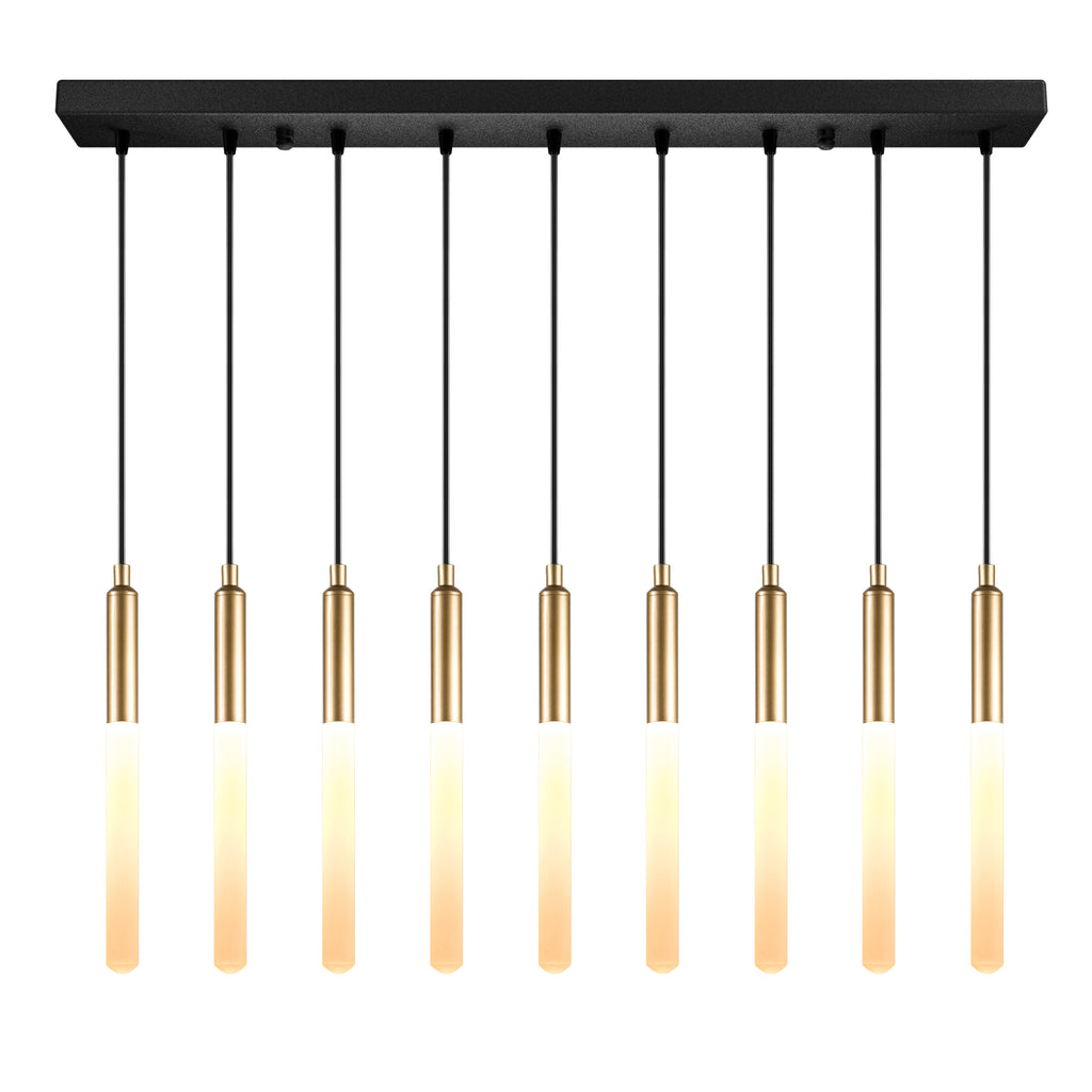 RECTANGULAR Canopy LED Tube Pendant Light: Modern Kitchen Island Chandelier