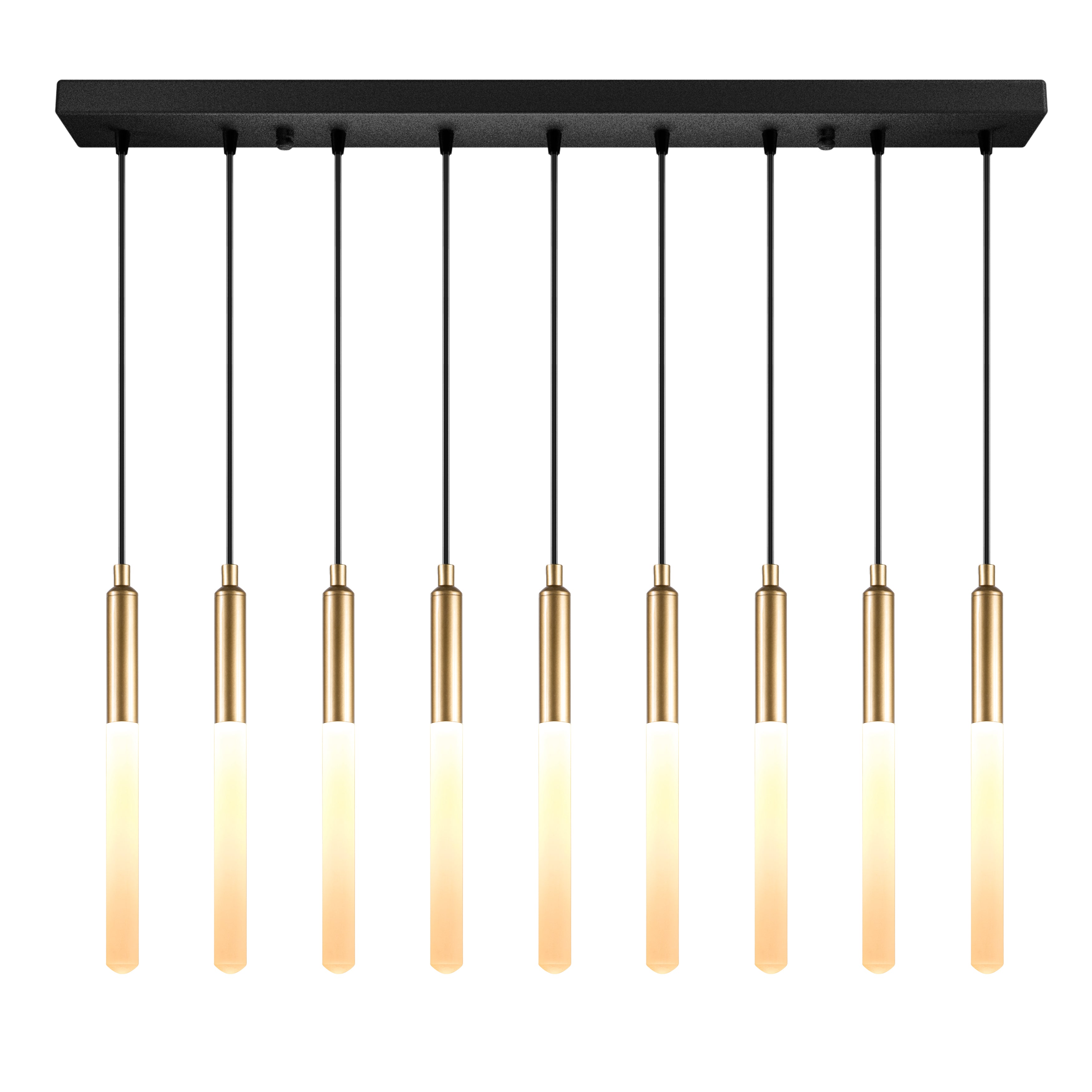 RECTANGULAR Canopy LED Tube Pendant Light: Modern Kitchen Island Chandelier