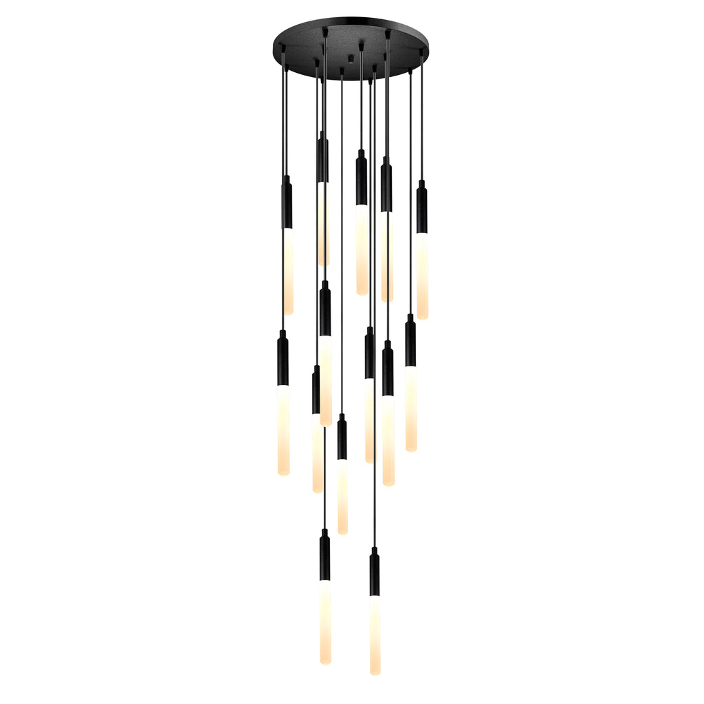 Customizable LED Multi Pendant Light: Modern Stairwell Chandelier