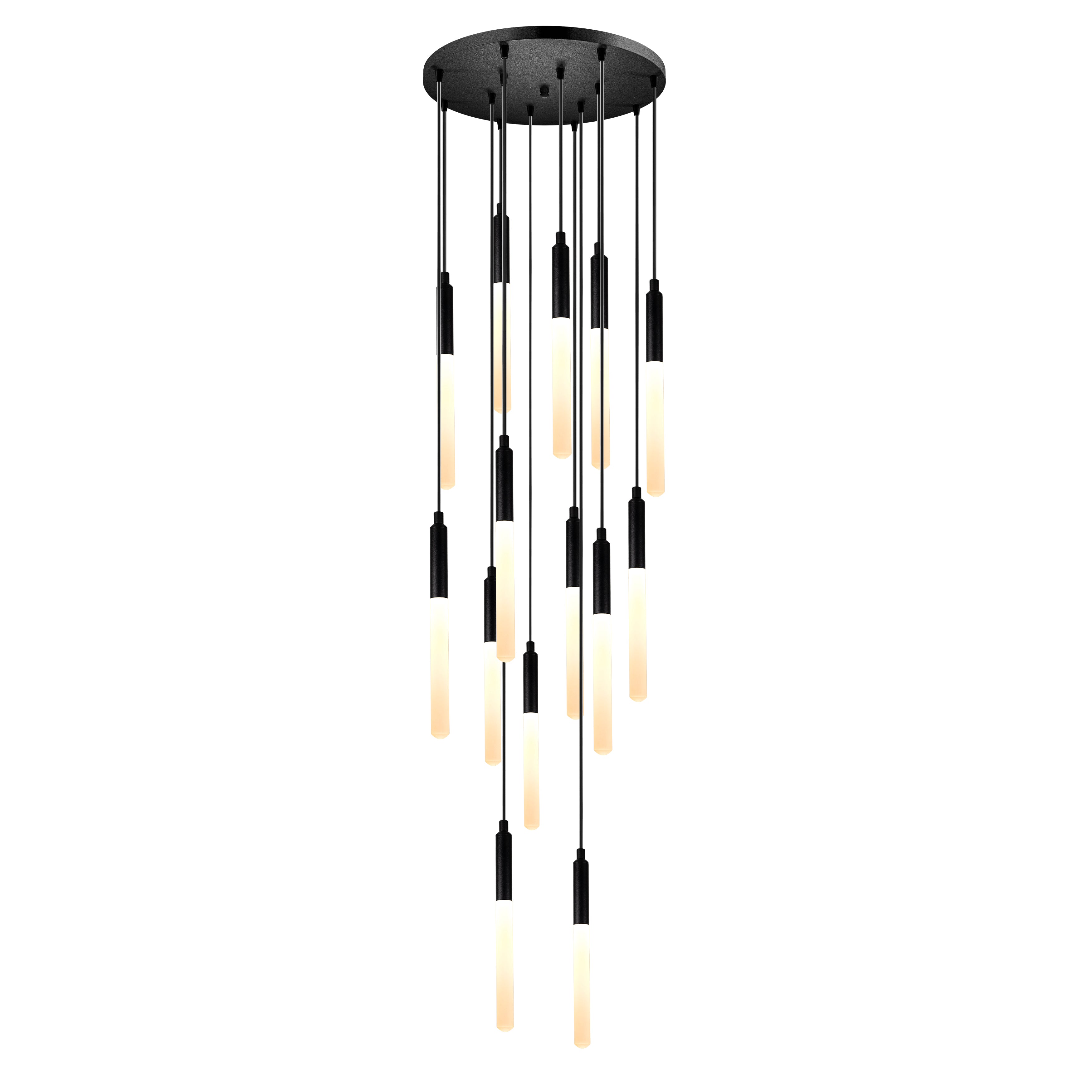 Customizable LED Multi Pendant Light: Modern Stairwell Chandelier