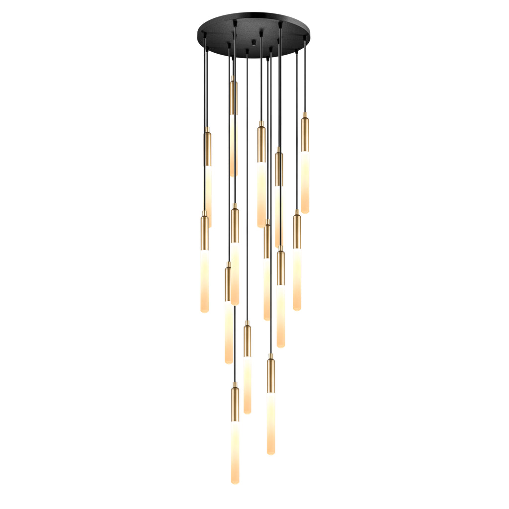 Customizable LED Multi Pendant Light: Modern Stairwell Chandelier