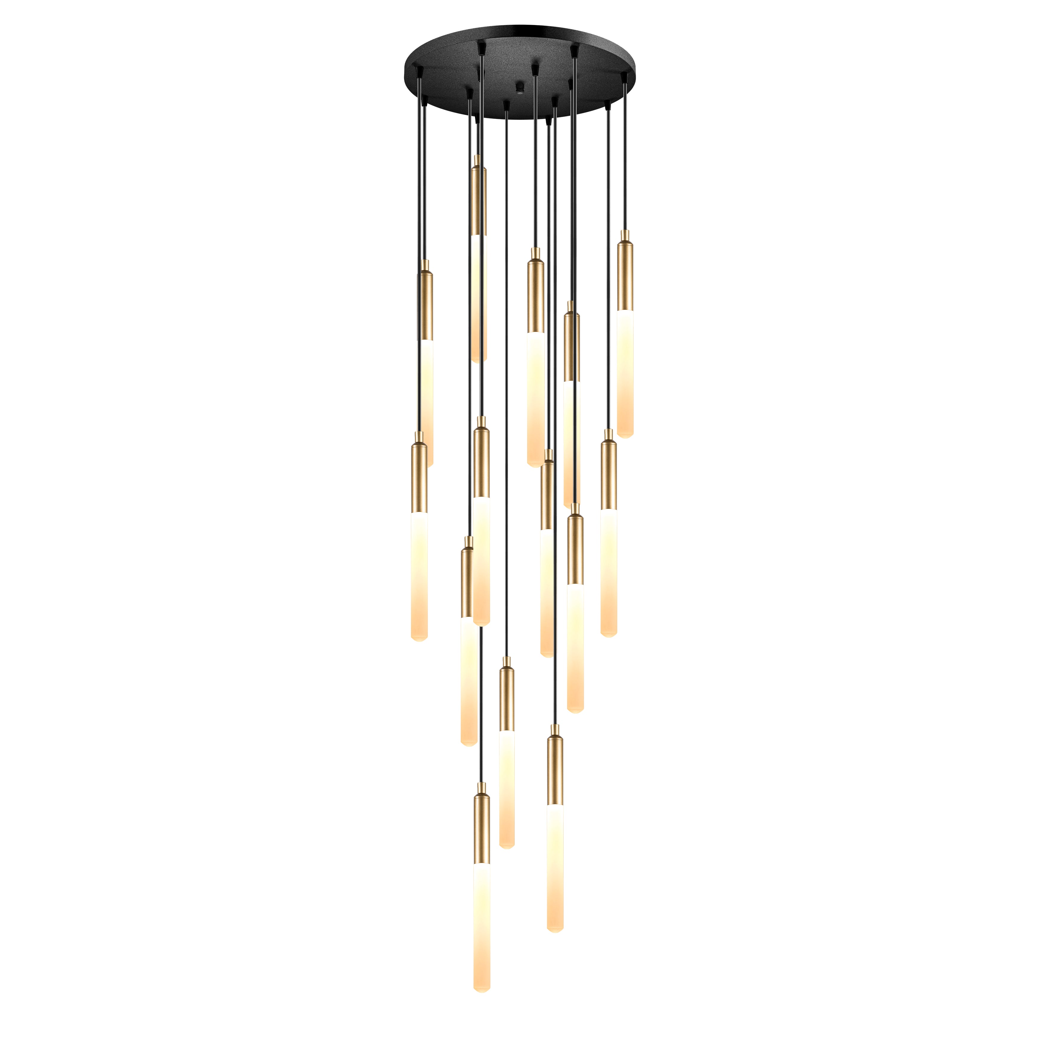 Customizable LED Multi Pendant Light: Modern Stairwell Chandelier