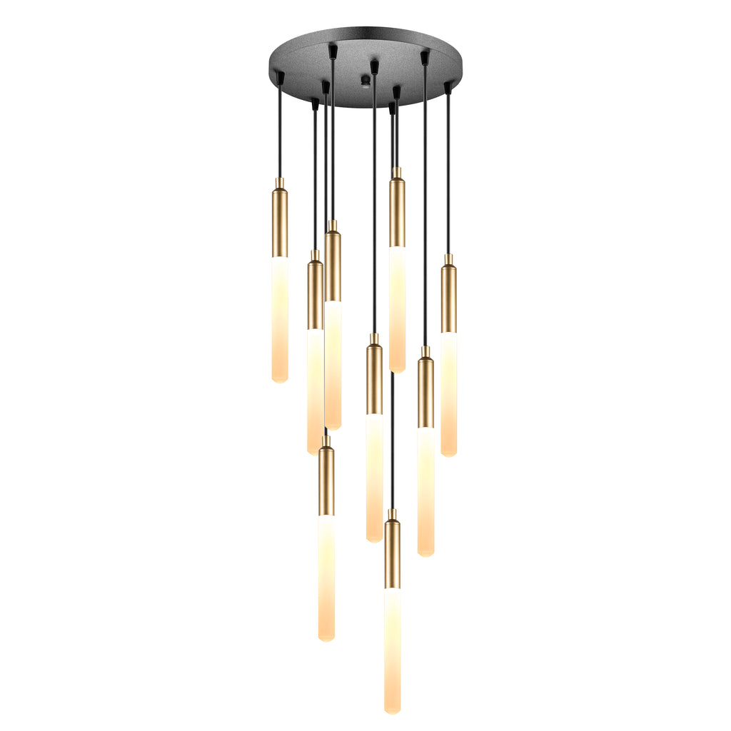 Customizable LED Multi Pendant Light: Modern Stairwell Chandelier