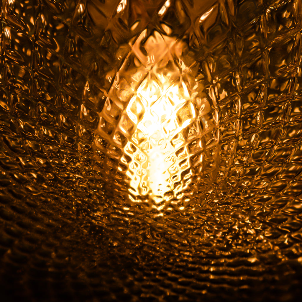 Handmade Glass Multi Light Pendant, Ellipse - Oval Shape Lampshade Amber Textured Glass Staircase Light, Custom Stairwell Pendant Lighting