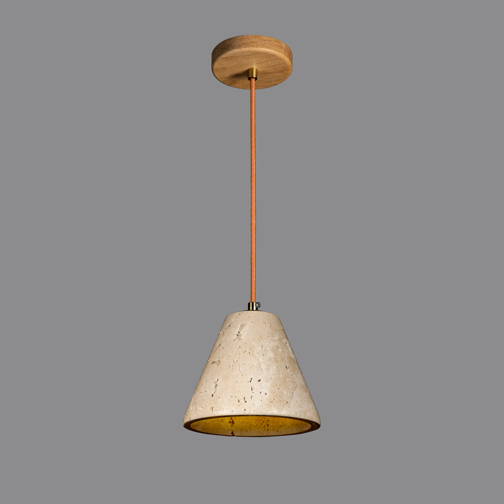 Custom Made Natural Marble Multi Light Pendant, Stone Pendant, Wabi Sabi, Nordic Style Home Decor, Cylinder, Cone, Rectangular, Wood Details