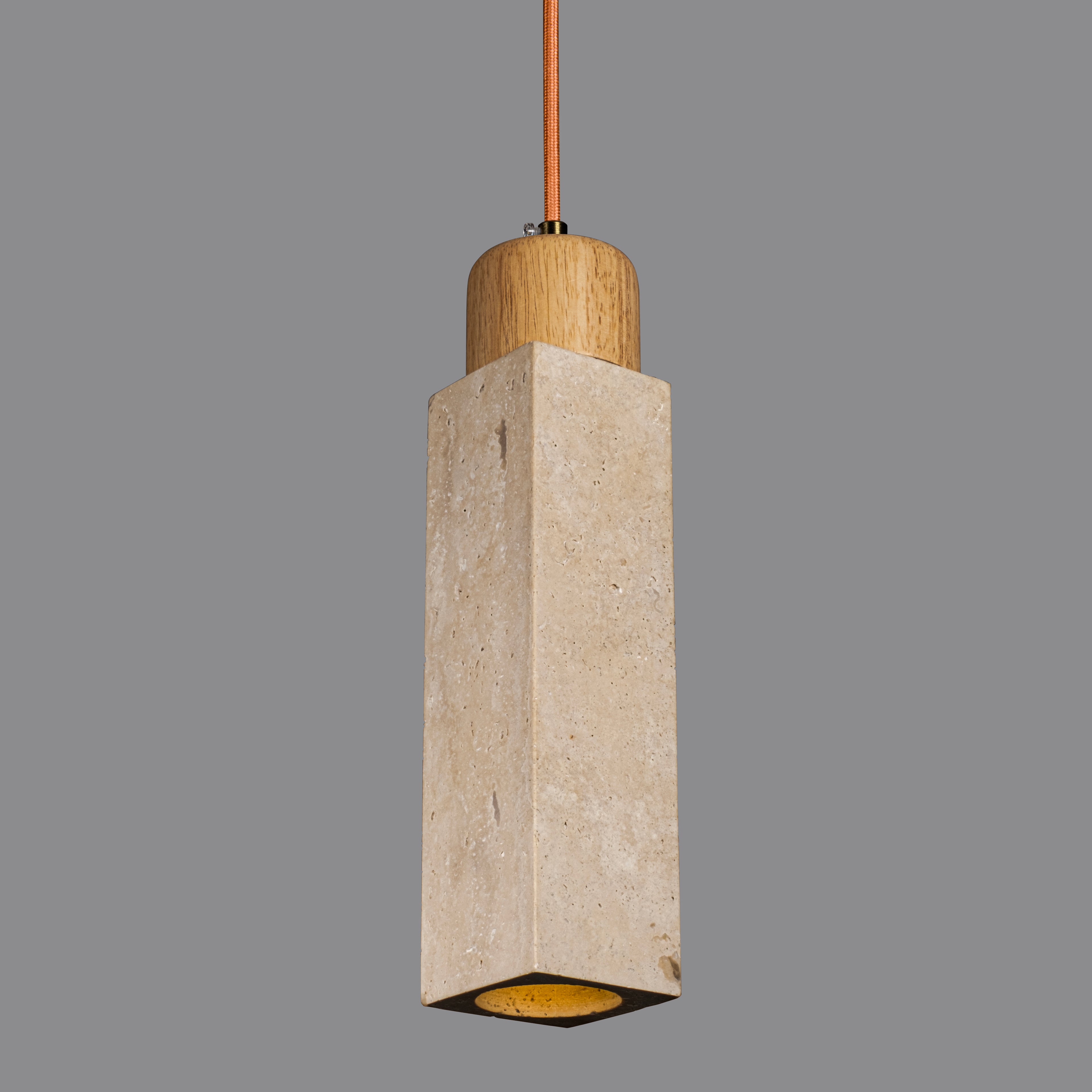 Custom Made Natural Marble Multi Light Pendant, Stone Pendant, Wabi Sabi, Nordic Style Home Decor, Cylinder, Cone, Rectangular, Wood Details