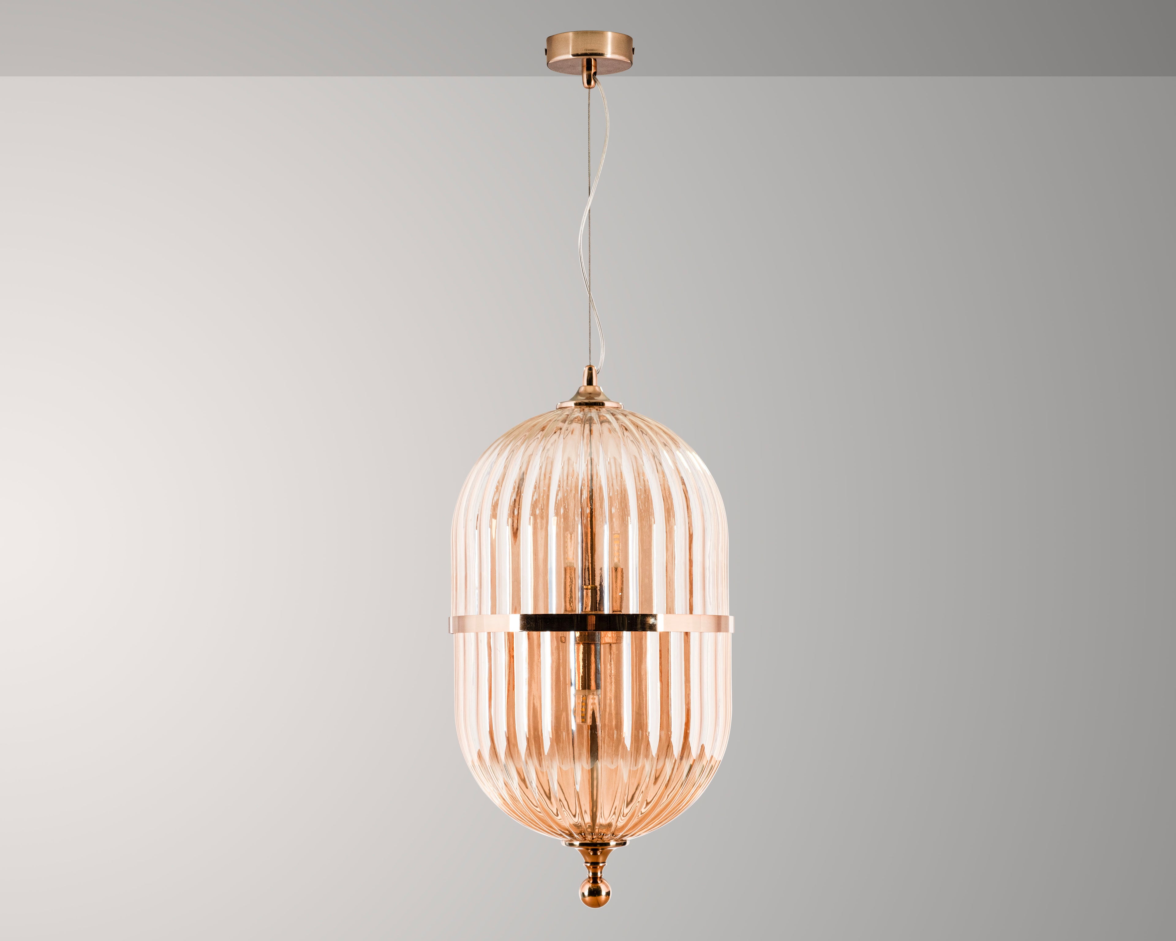 Modern Ribbed Glass Pendant Light: Scandinavian Kitchen Island Chandelier