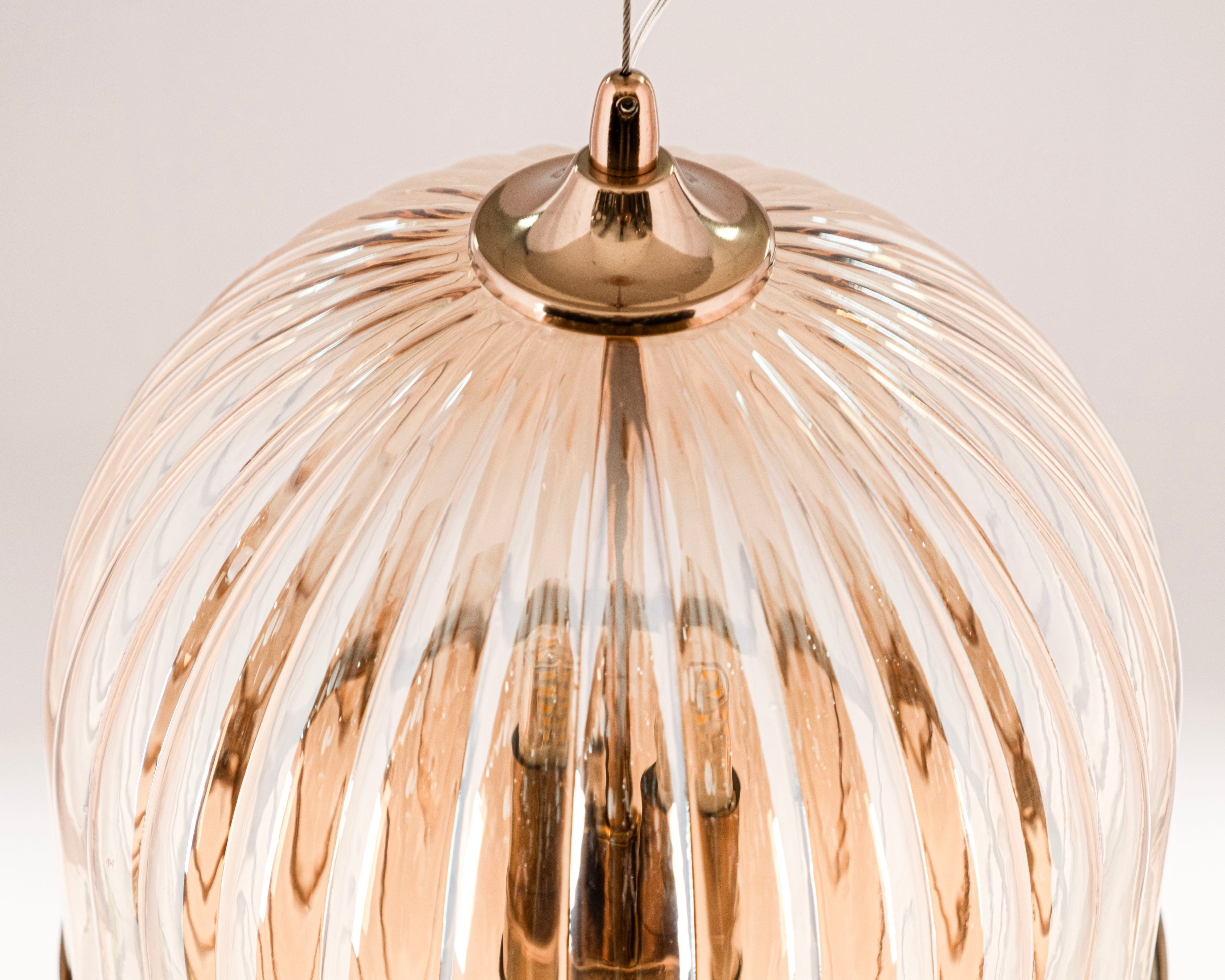 Modern Ribbed Glass Pendant Light: Scandinavian Kitchen Island Chandelier