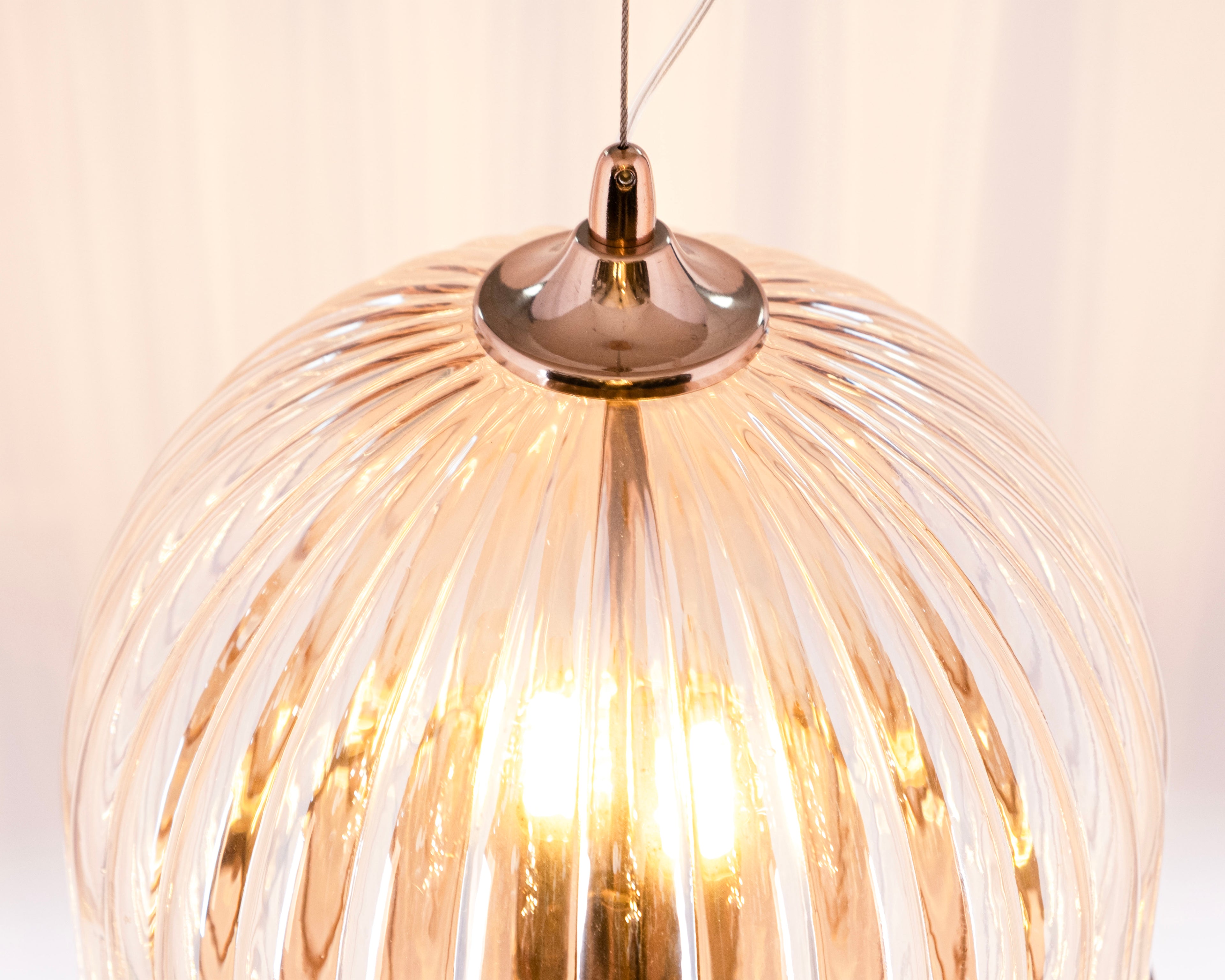 Modern Ribbed Glass Pendant Light: Scandinavian Kitchen Island Chandelier