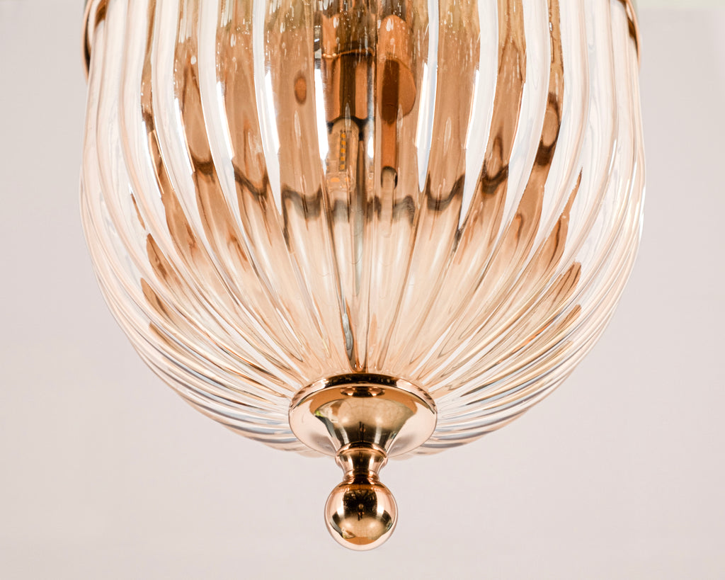 Modern Ribbed Glass Pendant Light: Scandinavian Kitchen Island Chandelier