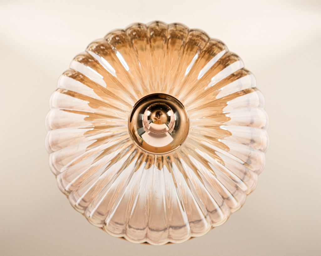 Modern Ribbed Glass Pendant Light: Scandinavian Kitchen Island Chandelier