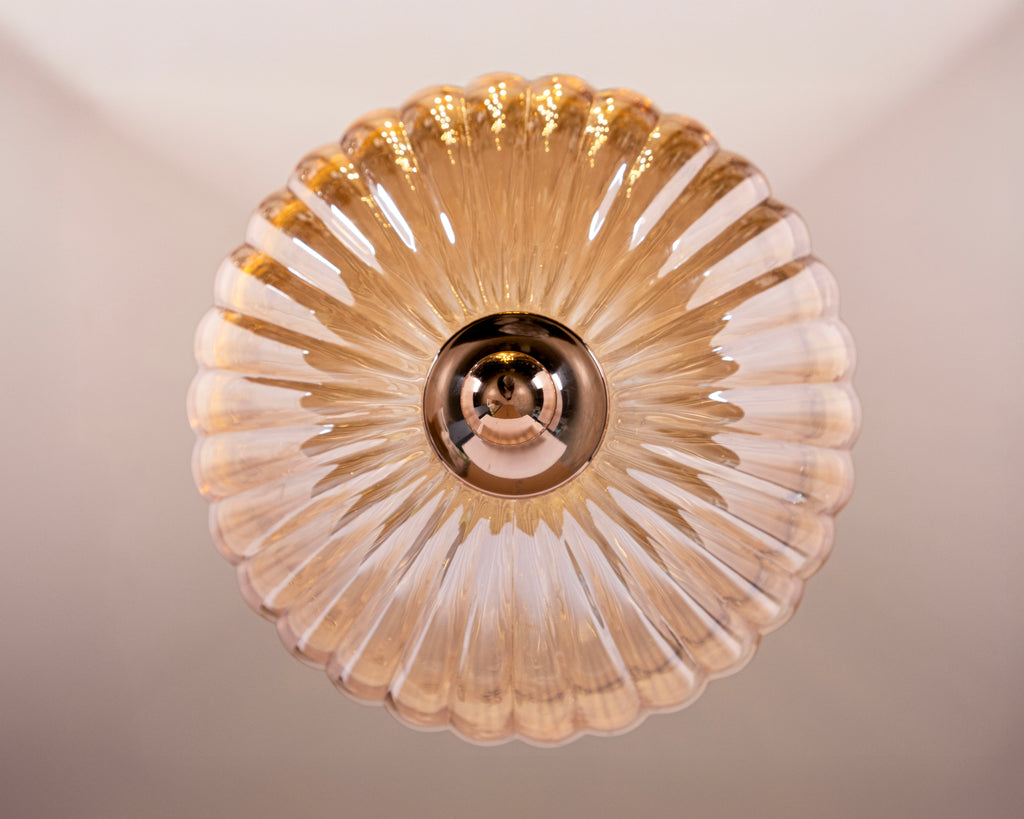 Modern Ribbed Glass Pendant Light: Scandinavian Kitchen Island Chandelier
