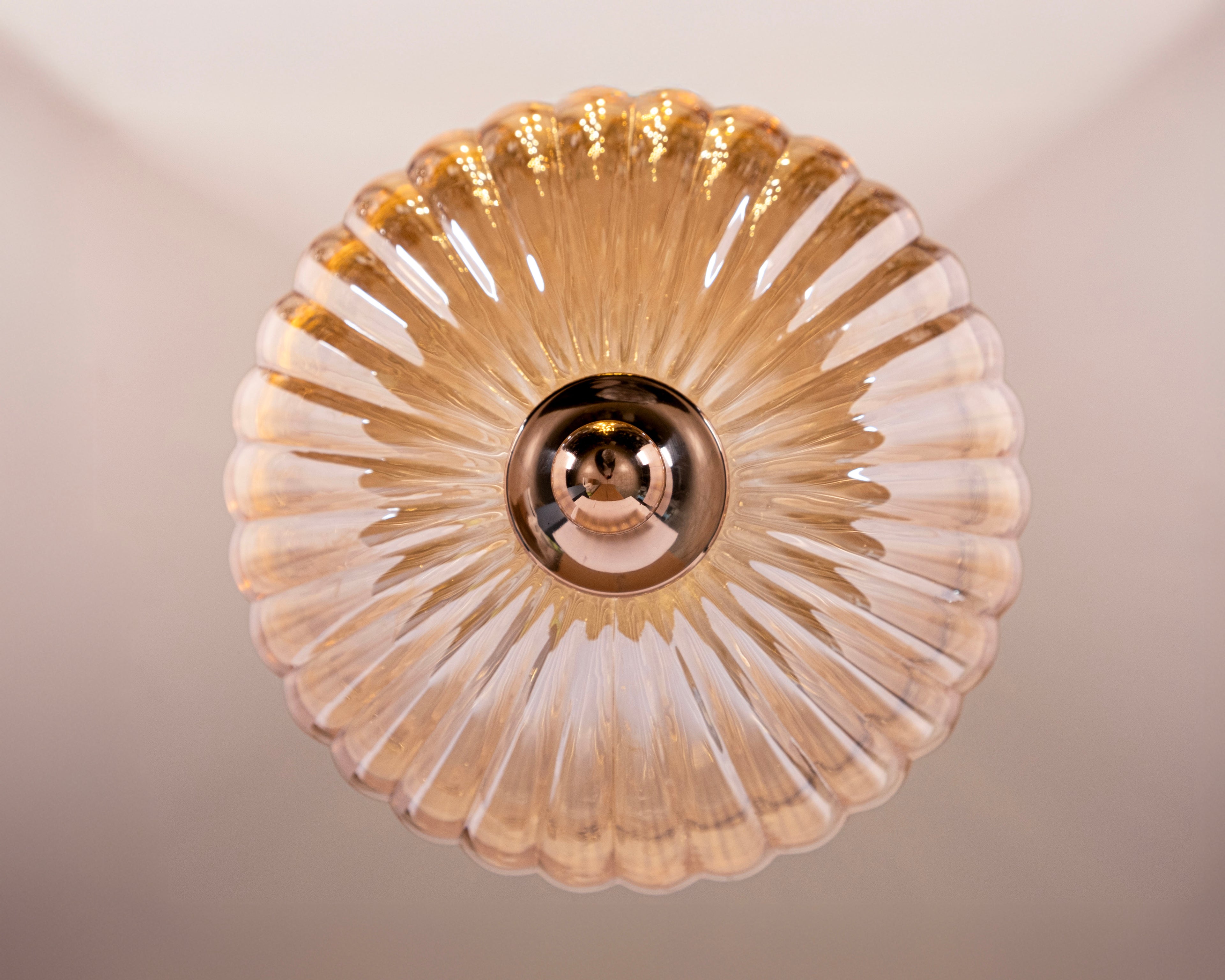 Modern Ribbed Glass Pendant Light: Scandinavian Kitchen Island Chandelier
