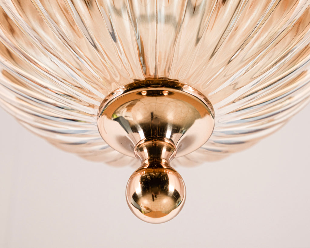 Modern Ribbed Glass Pendant Light: Scandinavian Kitchen Island Chandelier