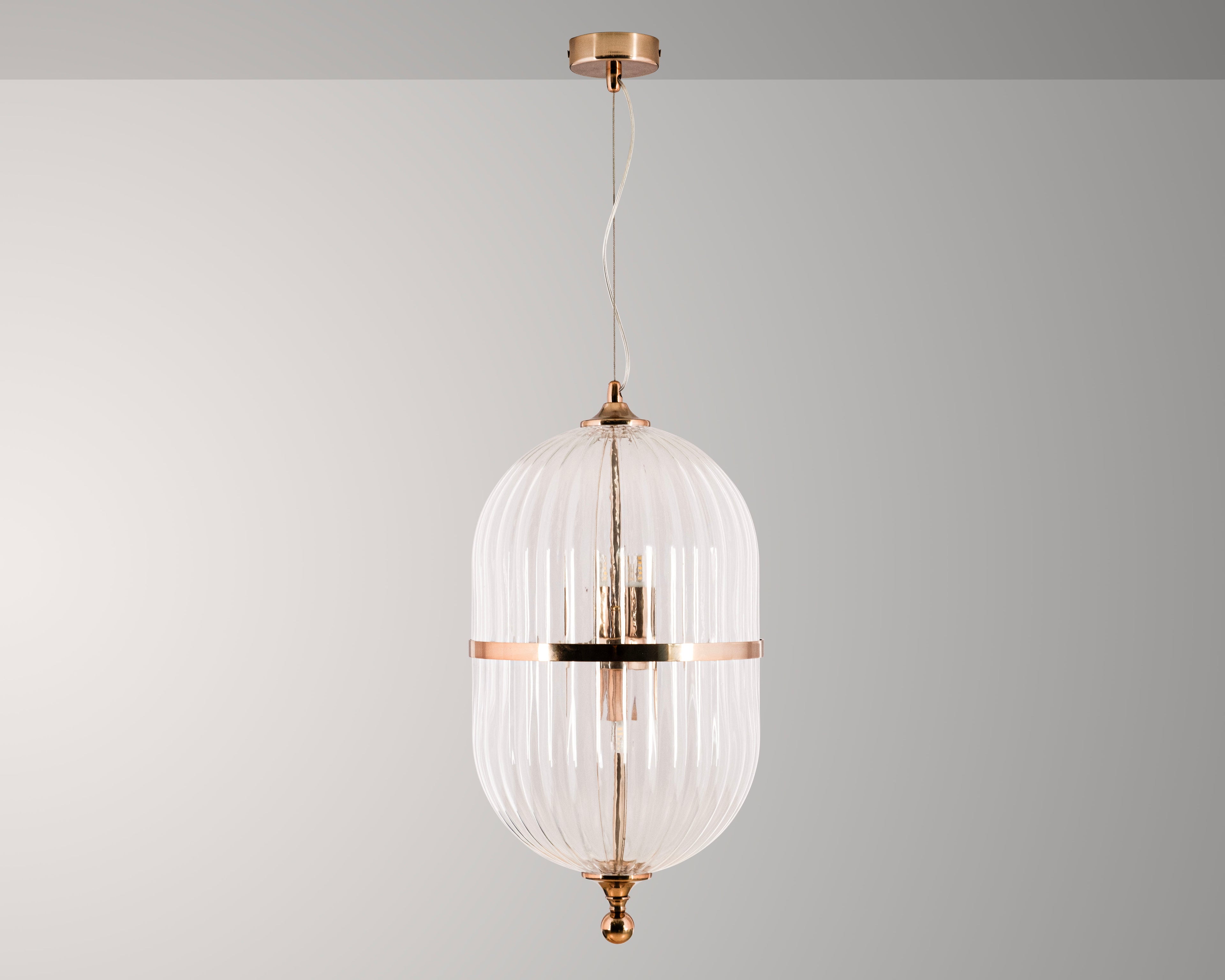 Modern Ribbed Glass Pendant Light: Scandinavian Kitchen Island Chandelier