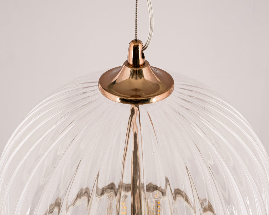 Modern Ribbed Glass Pendant Light: Scandinavian Kitchen Island Chandelier
