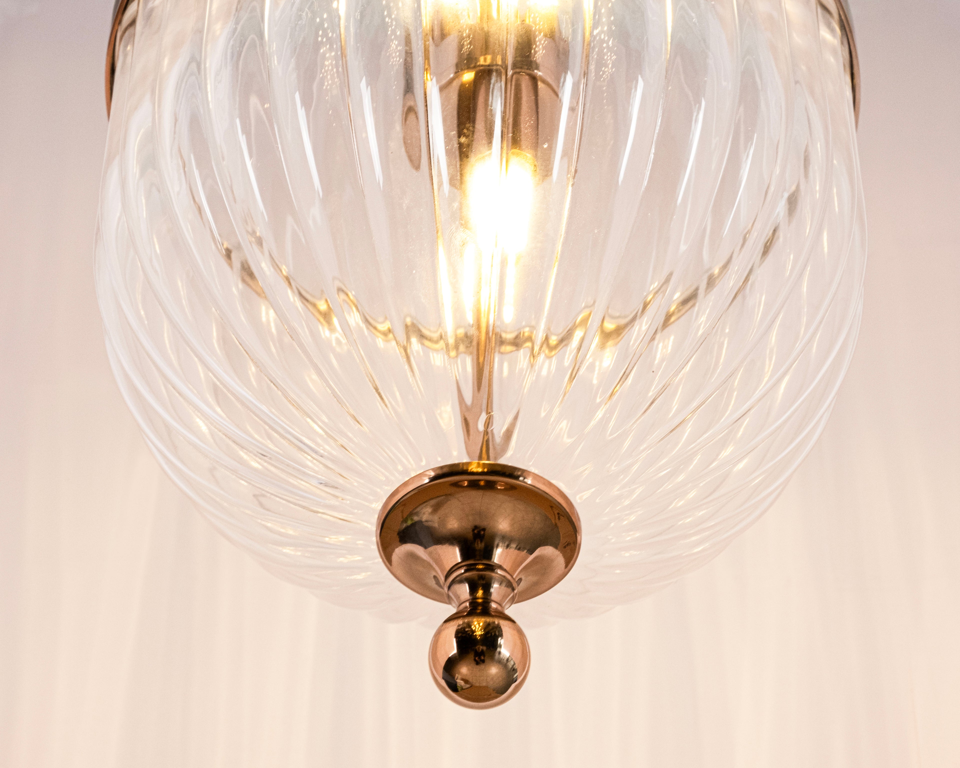 Modern Ribbed Glass Pendant Light: Scandinavian Kitchen Island Chandelier