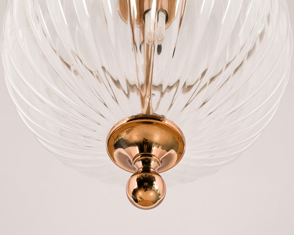 Modern Ribbed Glass Pendant Light: Scandinavian Kitchen Island Chandelier