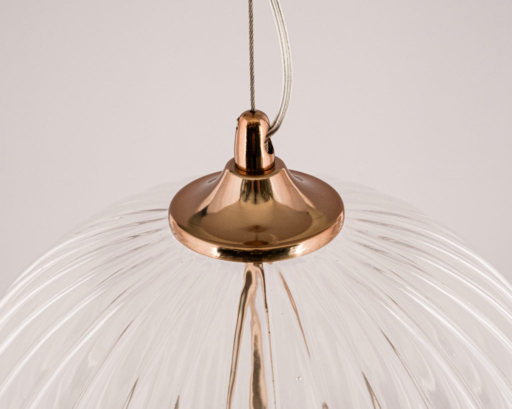 Modern Ribbed Glass Pendant Light: Scandinavian Kitchen Island Chandelier