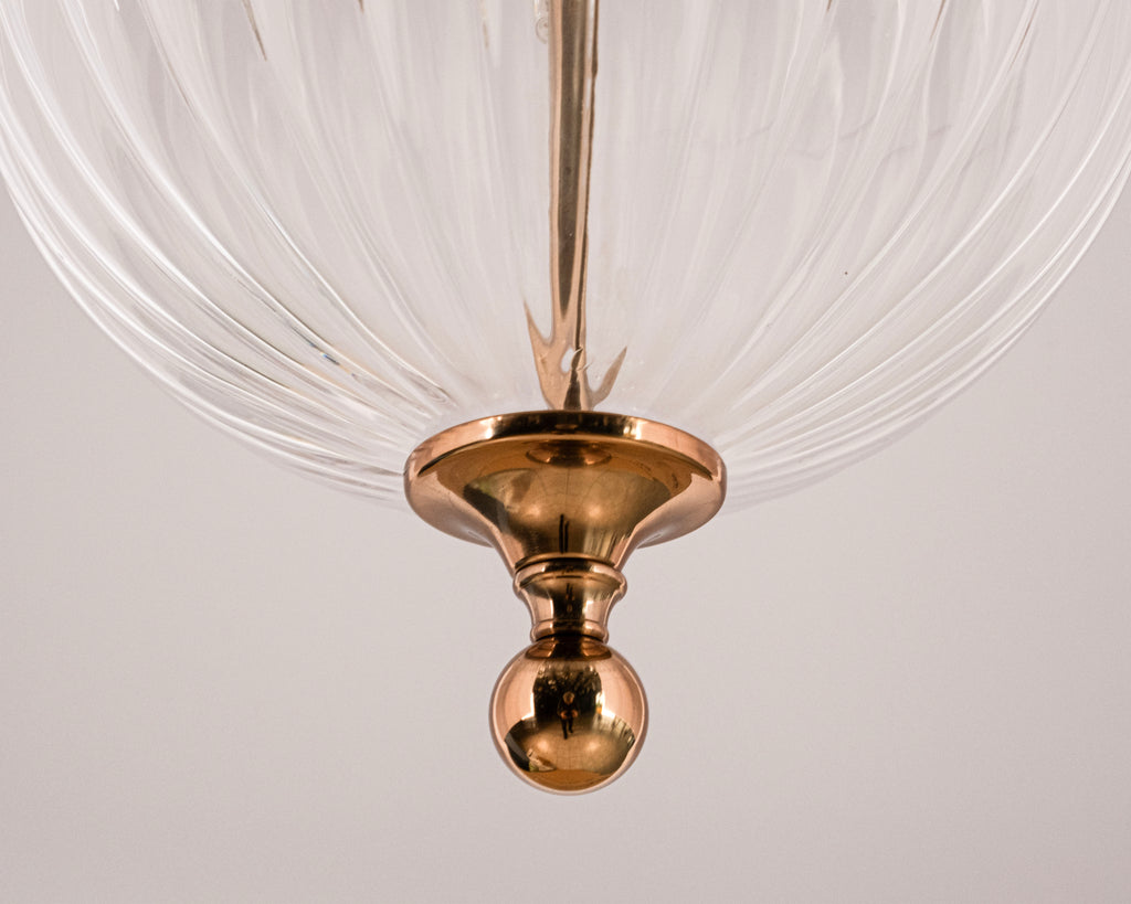 Modern Ribbed Glass Pendant Light: Scandinavian Kitchen Island Chandelier