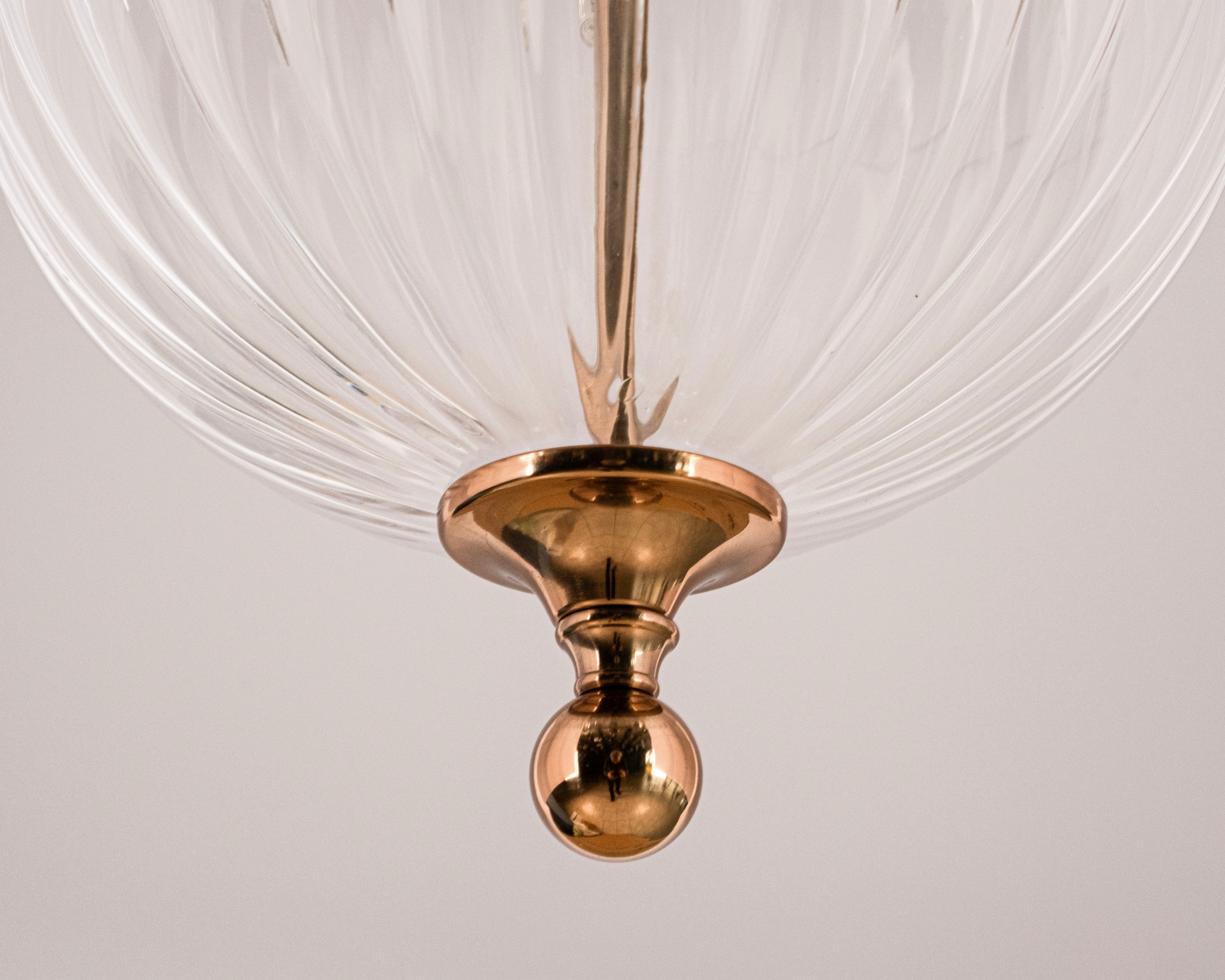Modern Ribbed Glass Pendant Light: Scandinavian Kitchen Island Chandelier