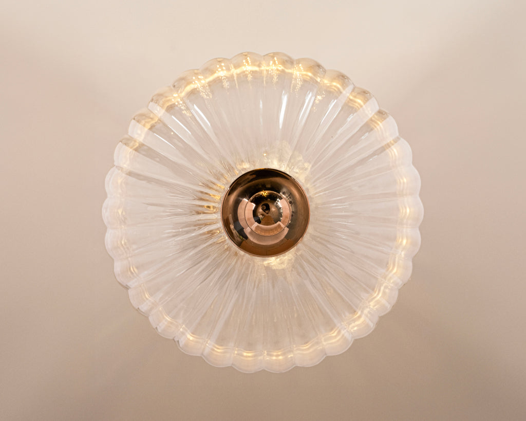 Modern Ribbed Glass Pendant Light: Scandinavian Kitchen Island Chandelier